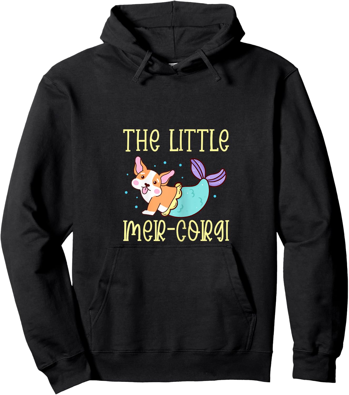Corgi Mermaid The Little Sea Corgi Dog Lover Kawaii Kids Hoodie - Hoodie | Black
