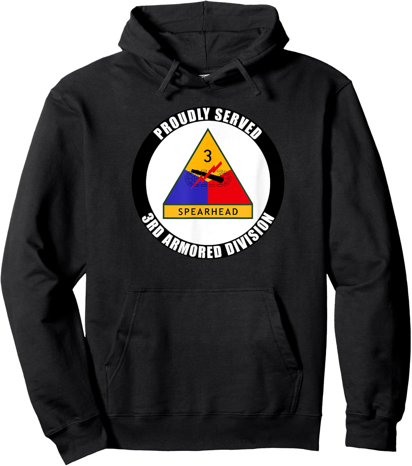 Proudly Served 3rd Armored Division Military Army Veteran Hoodie - Hoodie | Black
