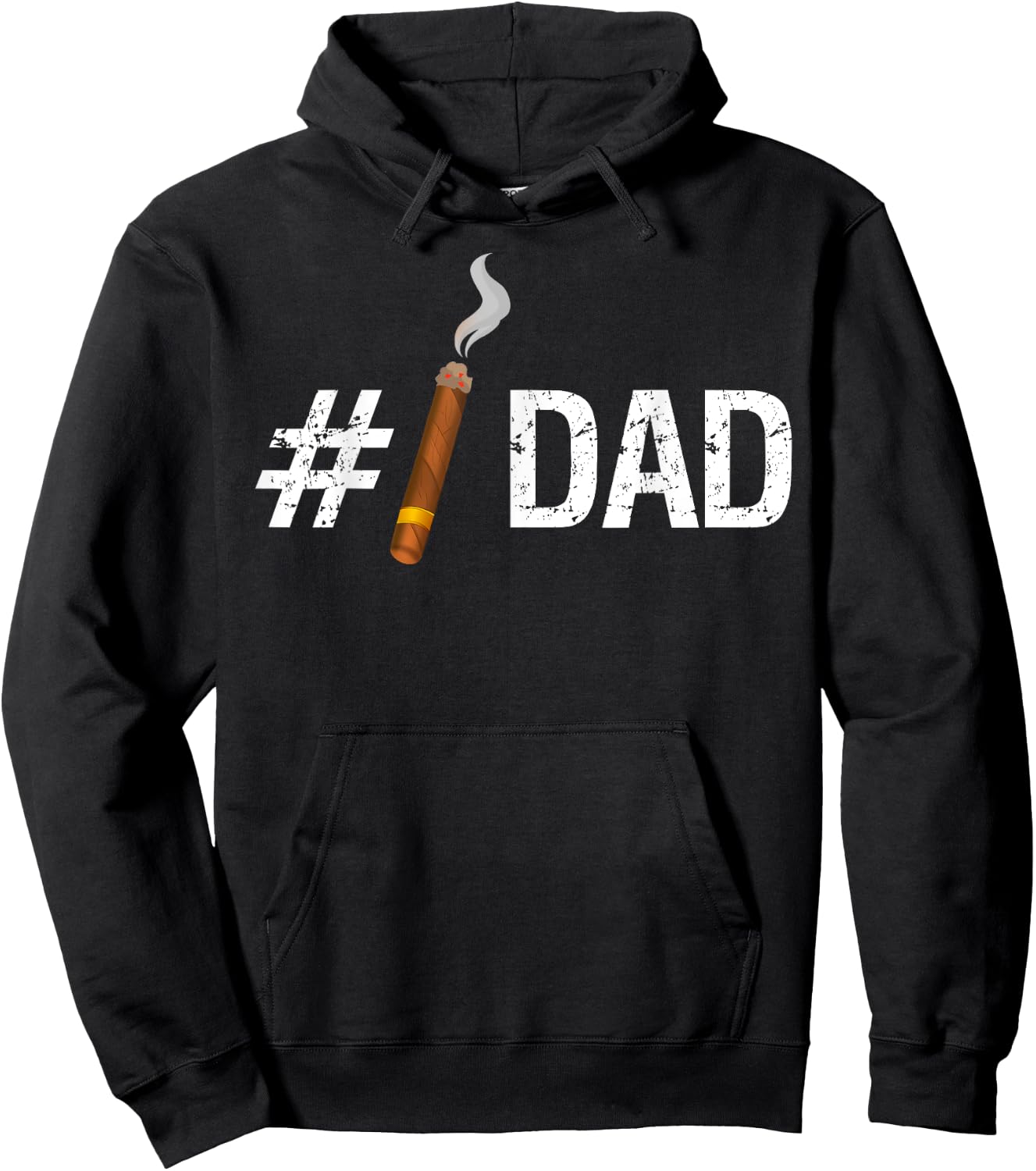 New #1 Dad Funny Fathers Day Cigar T Shirt Hoodie - Hoodie | Black
