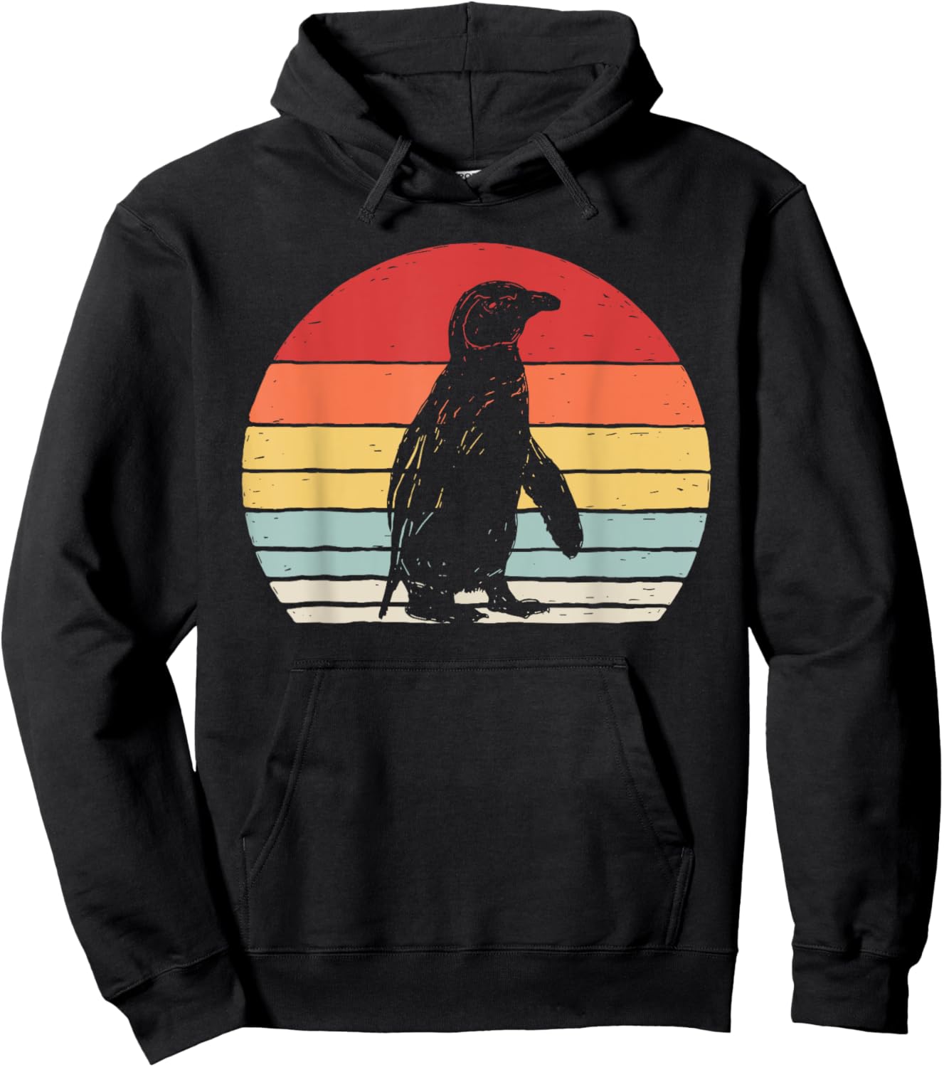 Catch Some Rays Vintage Retro African Penguin Cape Penguin -Adults Black Short Sleeve Hoodie - Hoodie | Black