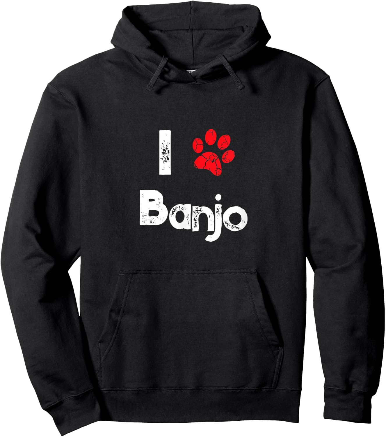 Cute Dog Name Banjo - Pet Puppy Dog Paw Lover Quote Gift Hoodie - Hoodie | Black