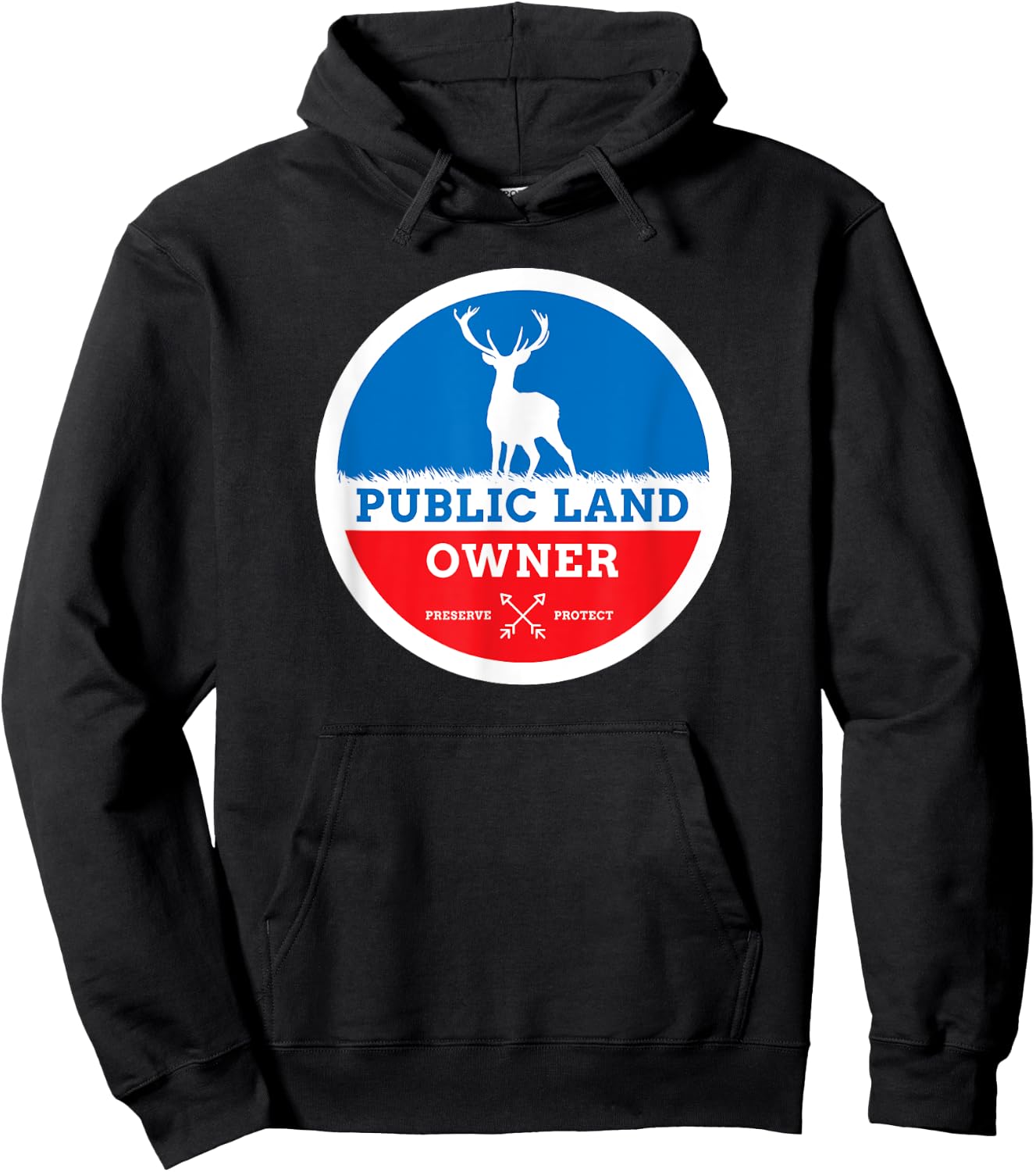 Public Land Owner Deer Hunting Conservation Hoodie - Hoodie | Black