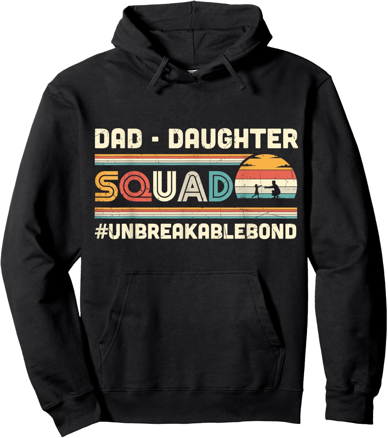 Dad Daughter Squad Daddy's Girl Family Matching Papa Father Hoodie - Hoodie | Black