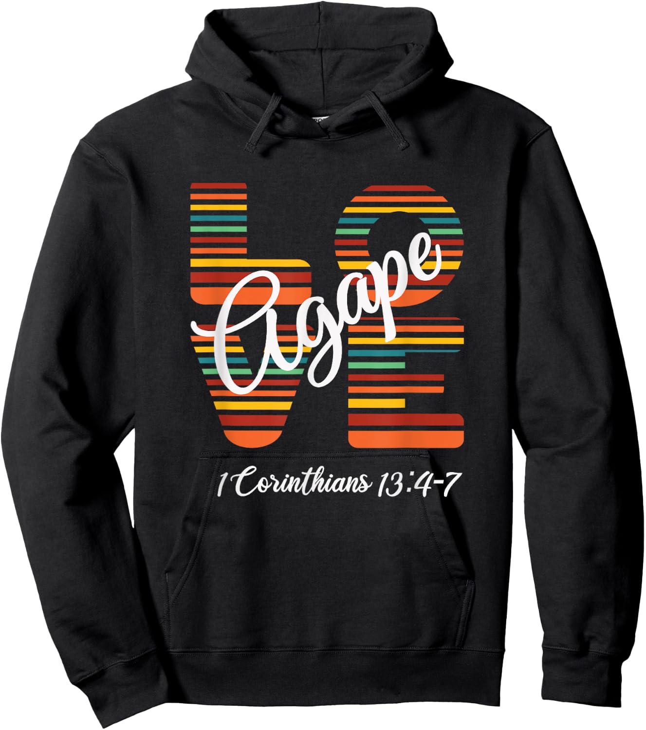 Agape Love Inspirational Christian Hoodie - Hoodie | Black