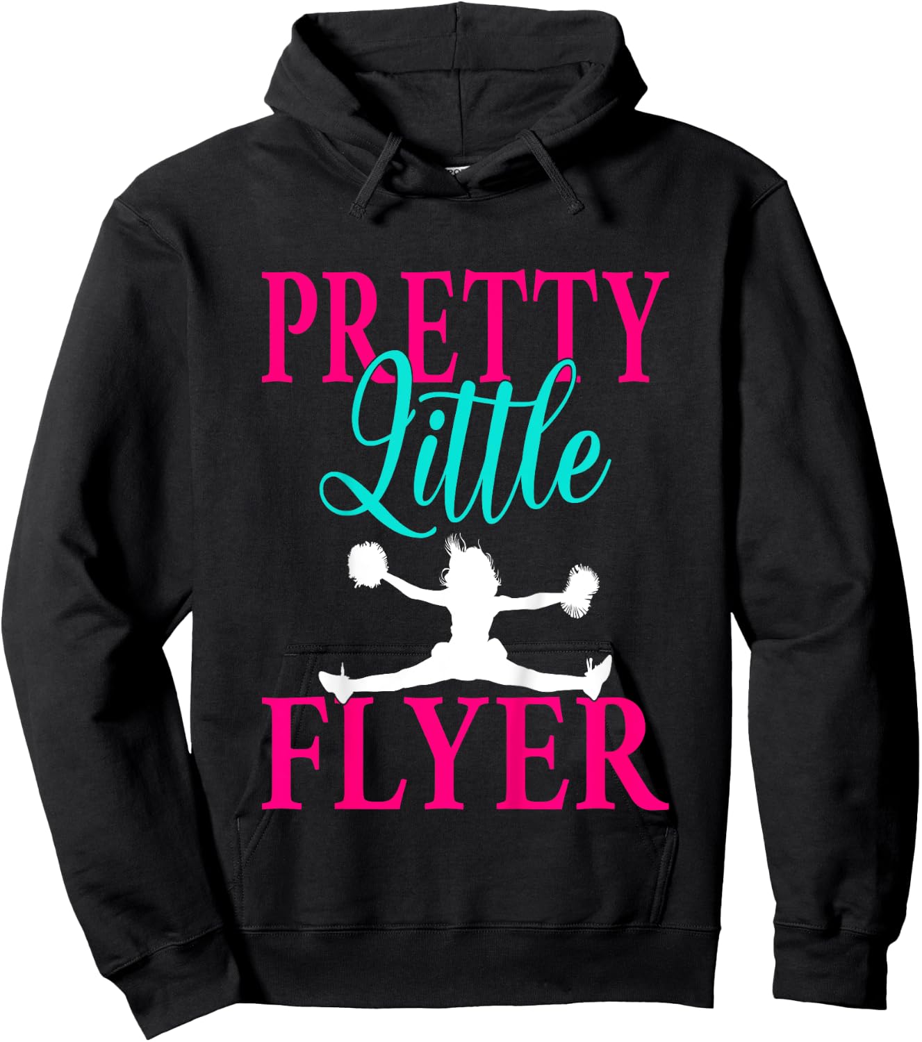 Kids Pretty Little Flyer Funny Cheerleading Cheerleader Girls Hoodie - Hoodie | Black