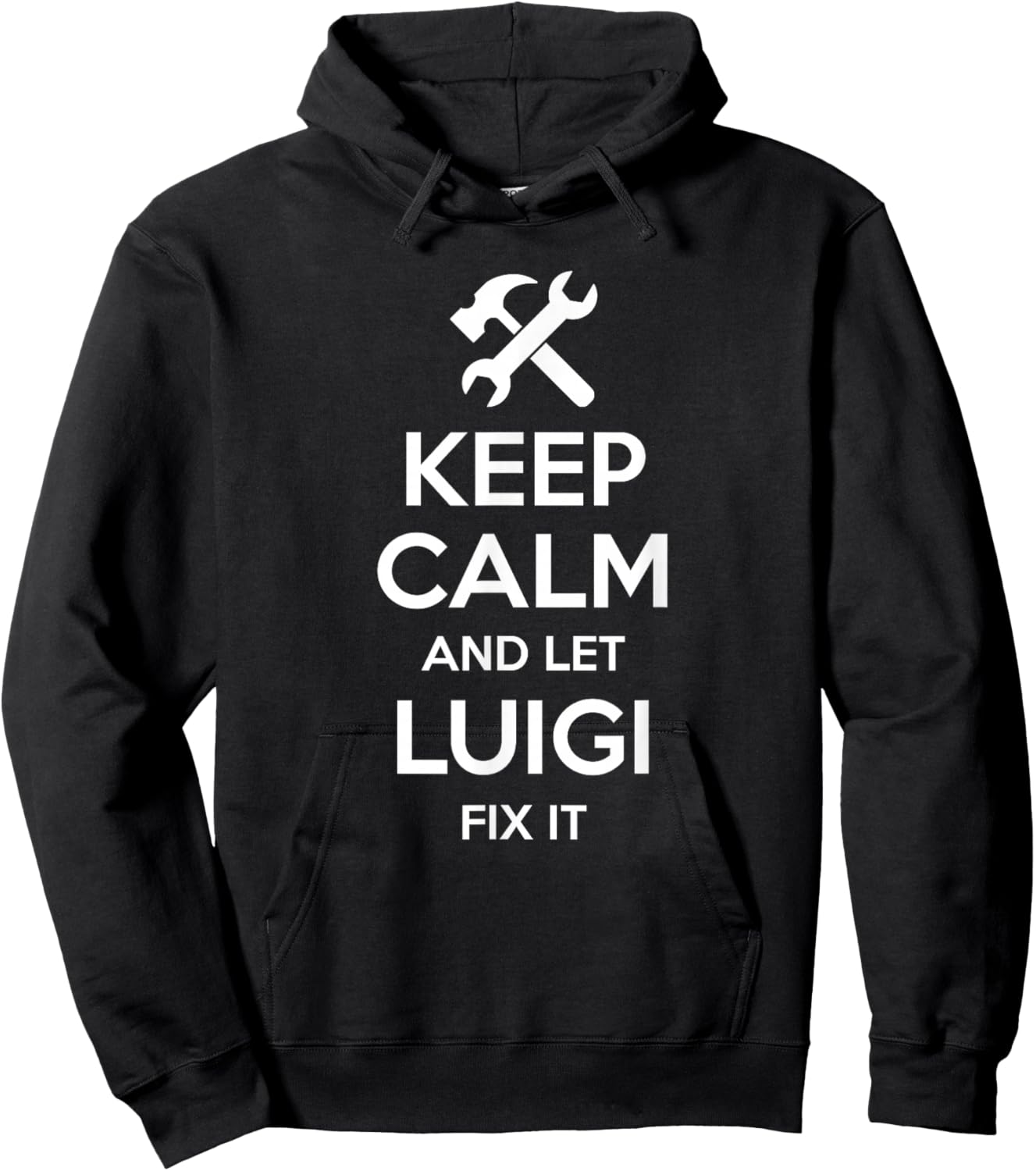 LUIGI Fix Quote Funny Birthday Personalized Name Gift Hoodie - Hoodie | Black
