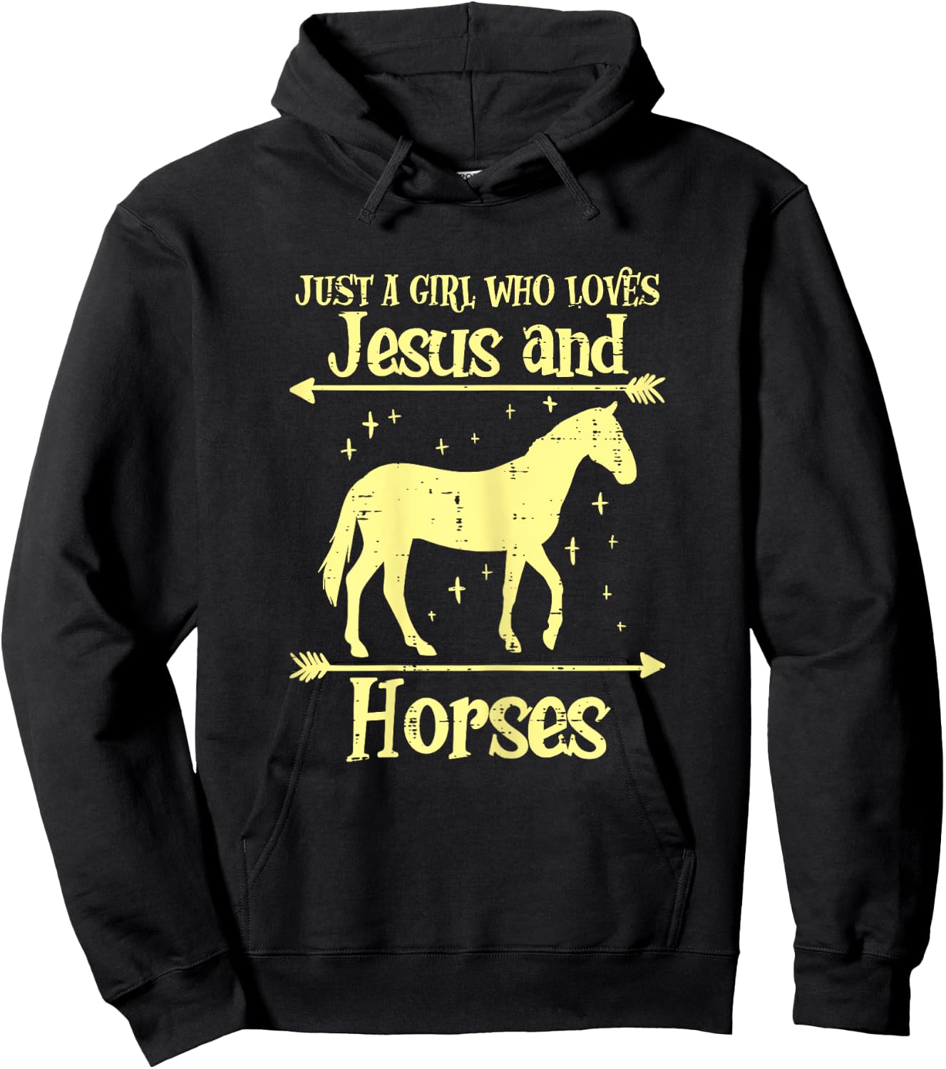 Just A Girl Who Loves Jesus And Horses Christian Girls Women Hoodie - Hoodie | Black