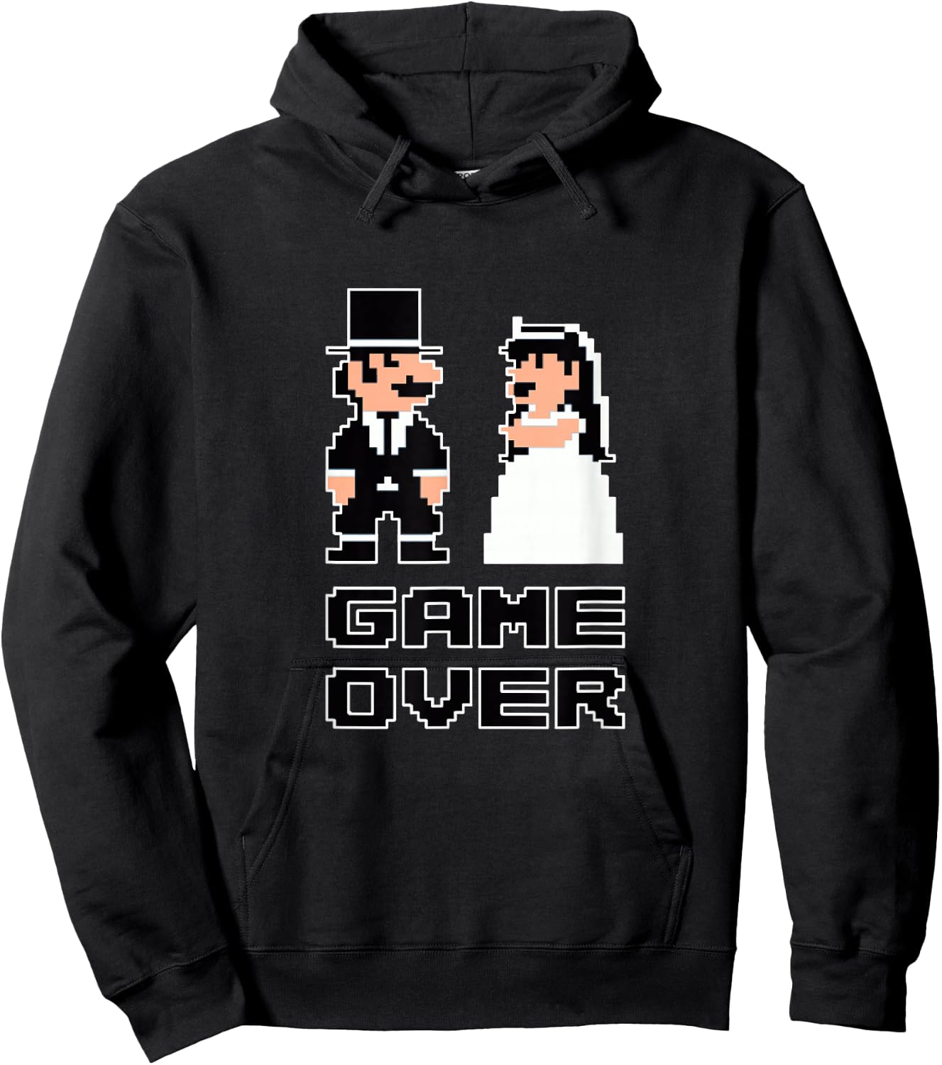 Game Over Bachelor Party Wedding Groomsman Humor Groom Men Hoodie - Hoodie | Black