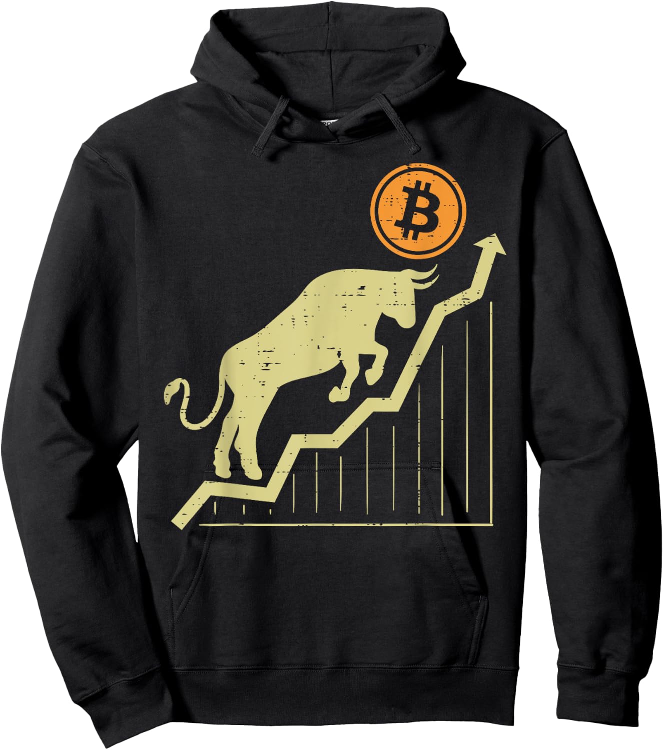 Bitcoin Bull Graph Bullish BTC Crypto Cryptocurrency Trader Hoodie - Hoodie | Black