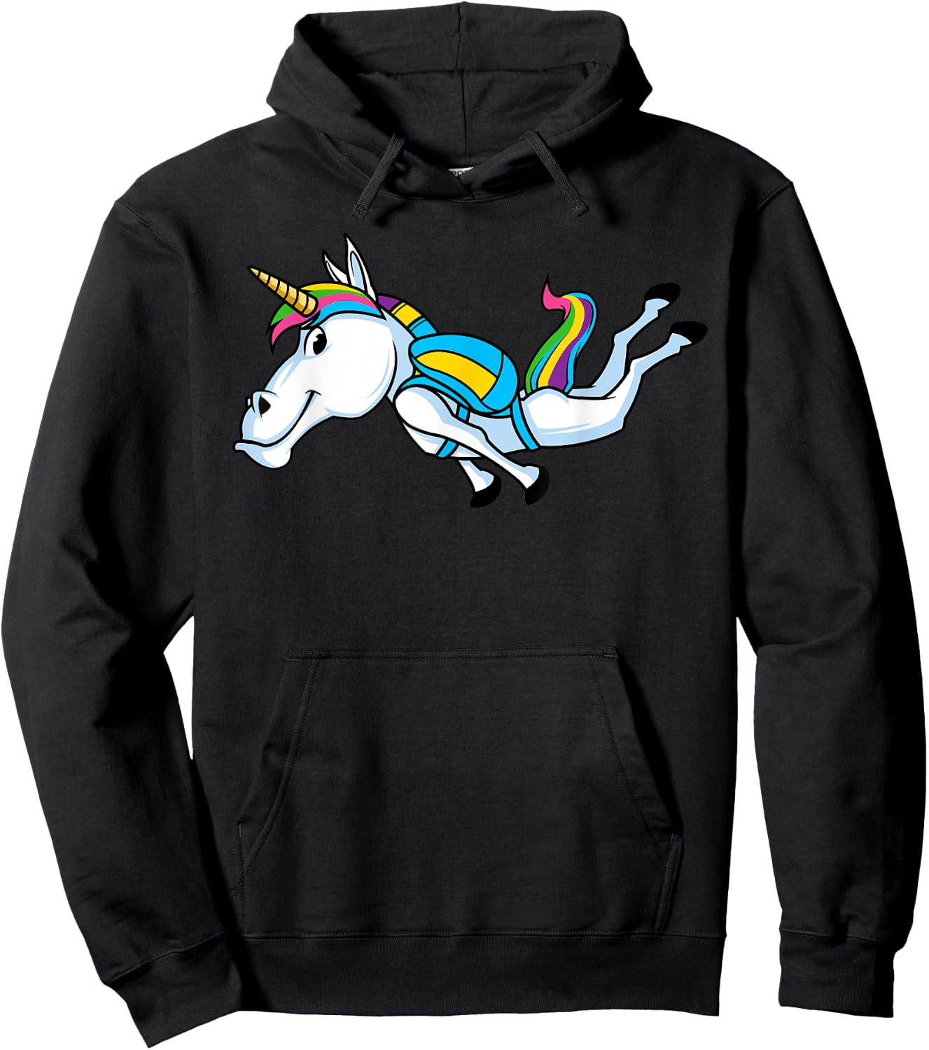 Funny Unicorn Sports Skydiving Magical Parachuting Skydiver Hoodie - Hoodie | Black