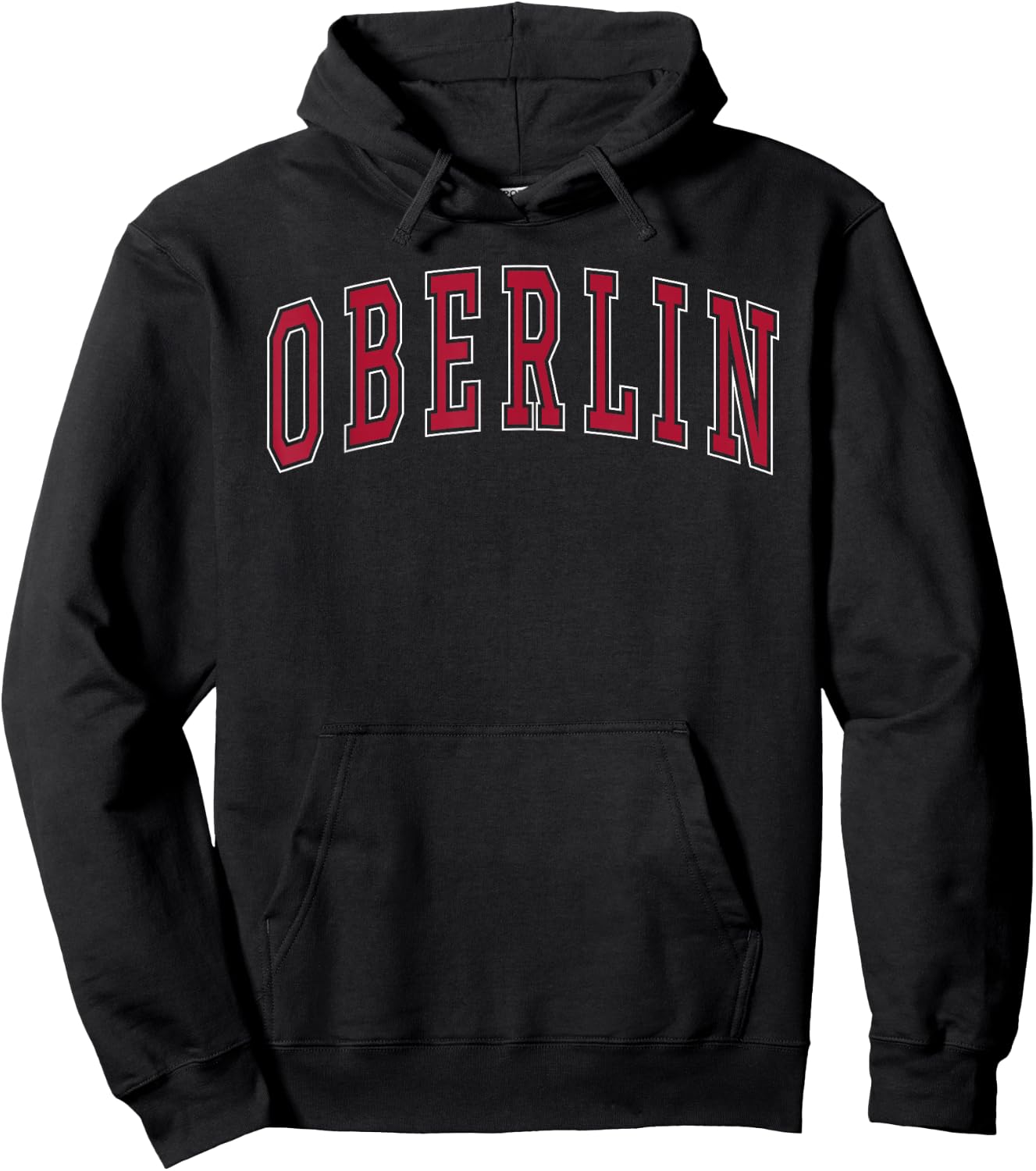 Oberlin Ohio Souvenir College Style Red Text Hoodie - Hoodie | Black