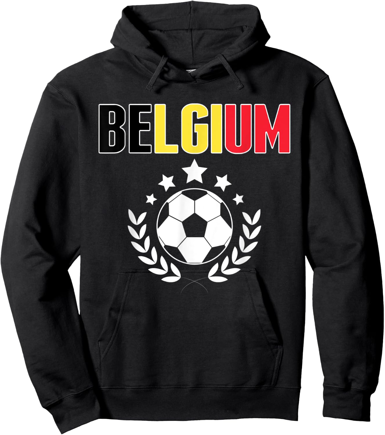 Belgium Soccer Fans Jersey - Belgian Flag Football Lovers Hoodie - Hoodie | Black