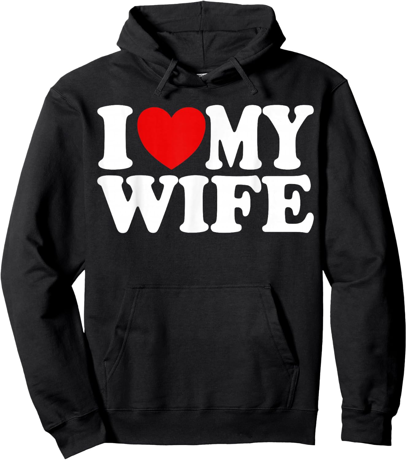 I Love My Wife Heart Funny Cool Husband Women Gift Hoodie - Hoodie | Black