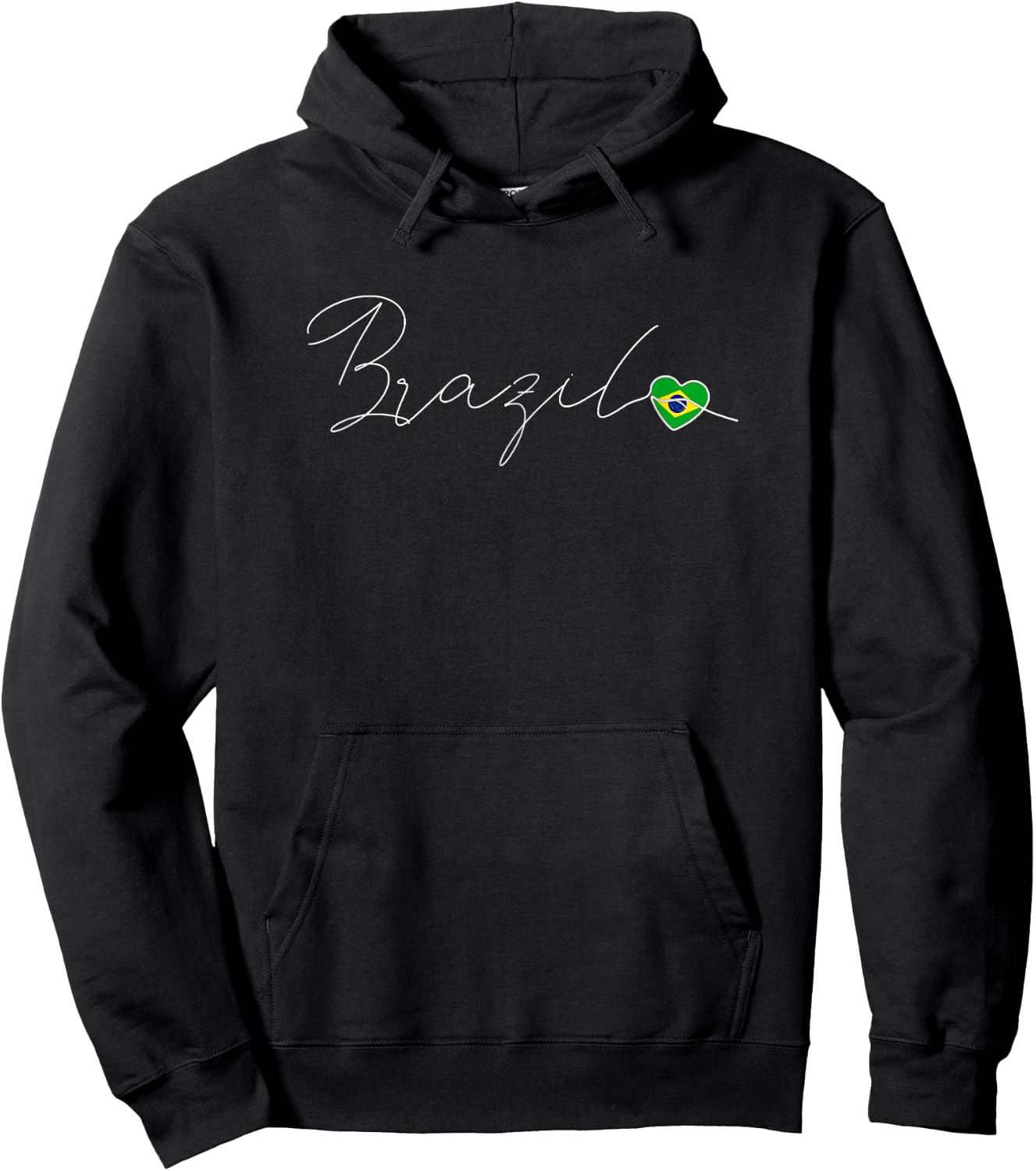 Brasil Simple Love Brazilian Flag Heart on Brazil Hoodie - Hoodie | Black