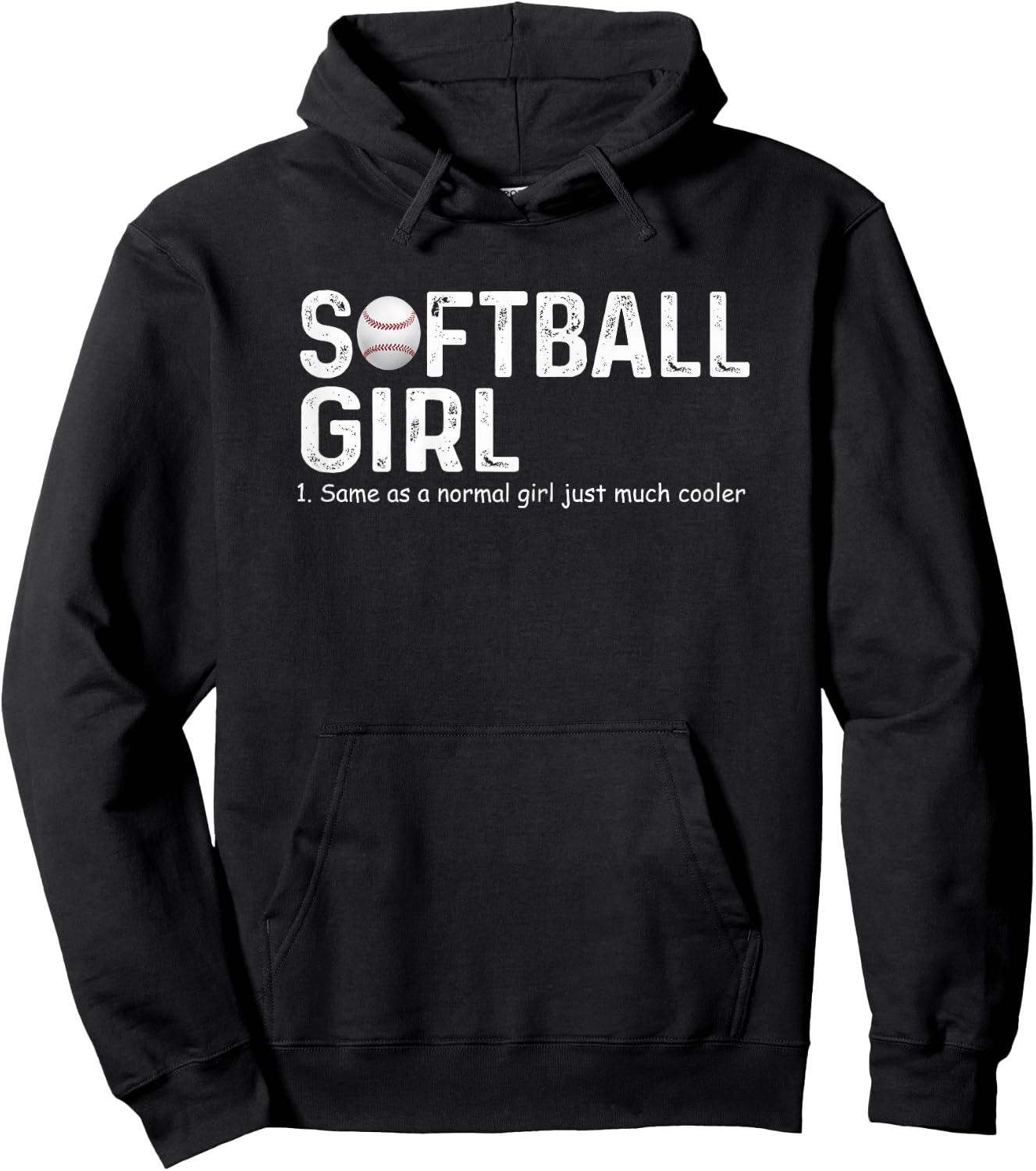 Softball Girl Definition Fun Softball Sassy Player Girl Hoodie - Hoodie | Black