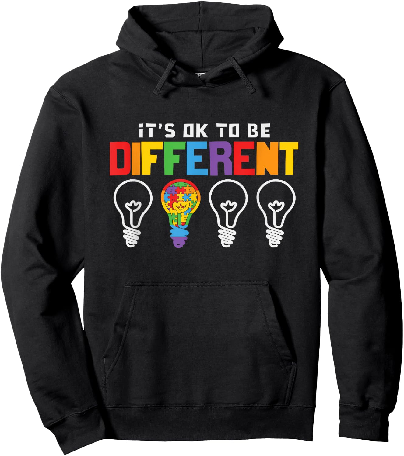 Be Different - It's okay to be different light bulb Hoodie - Hoodie | Black