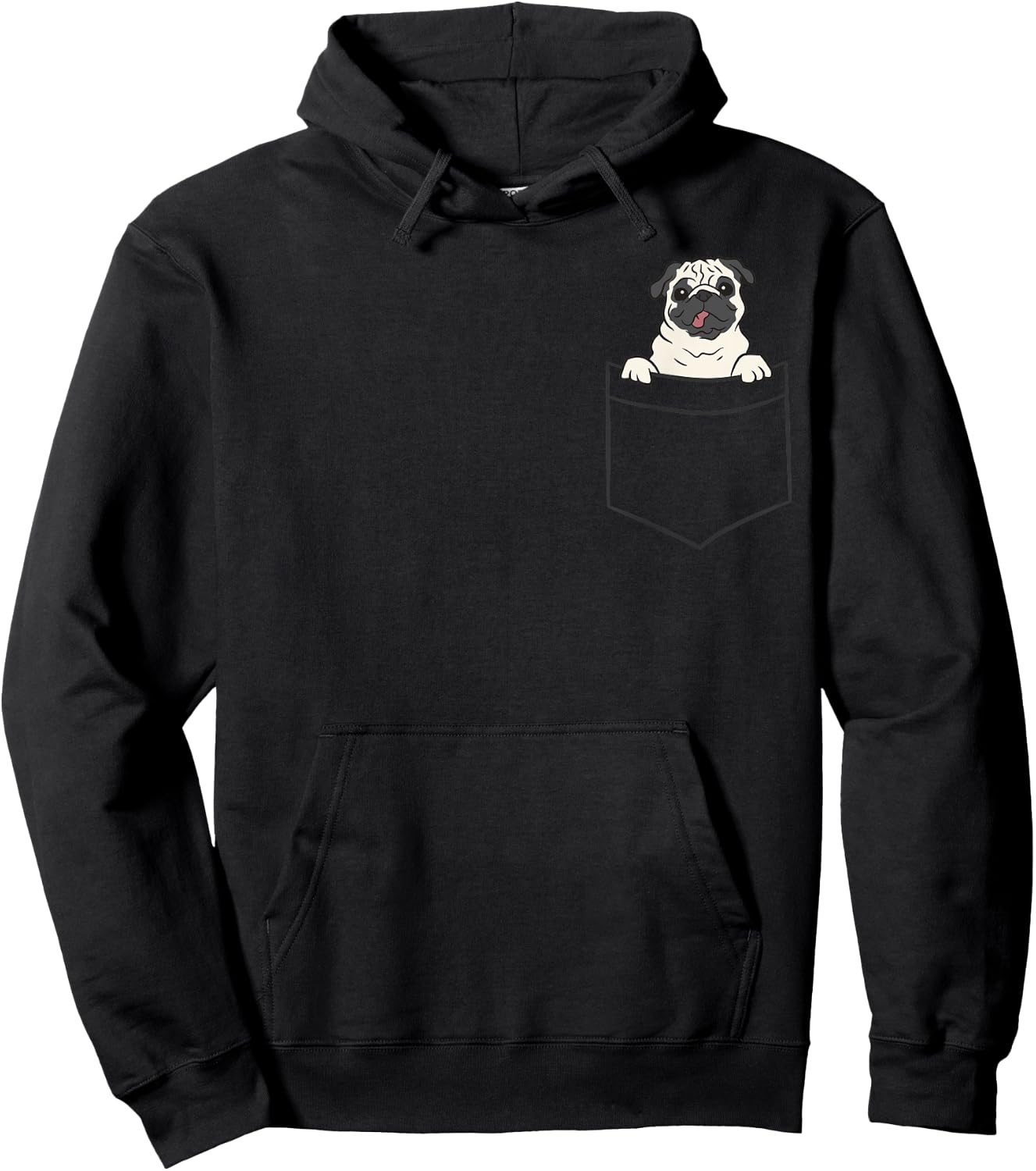 Pug In The Pocket Funny Pocket Pug Hoodie - Hoodie | Black