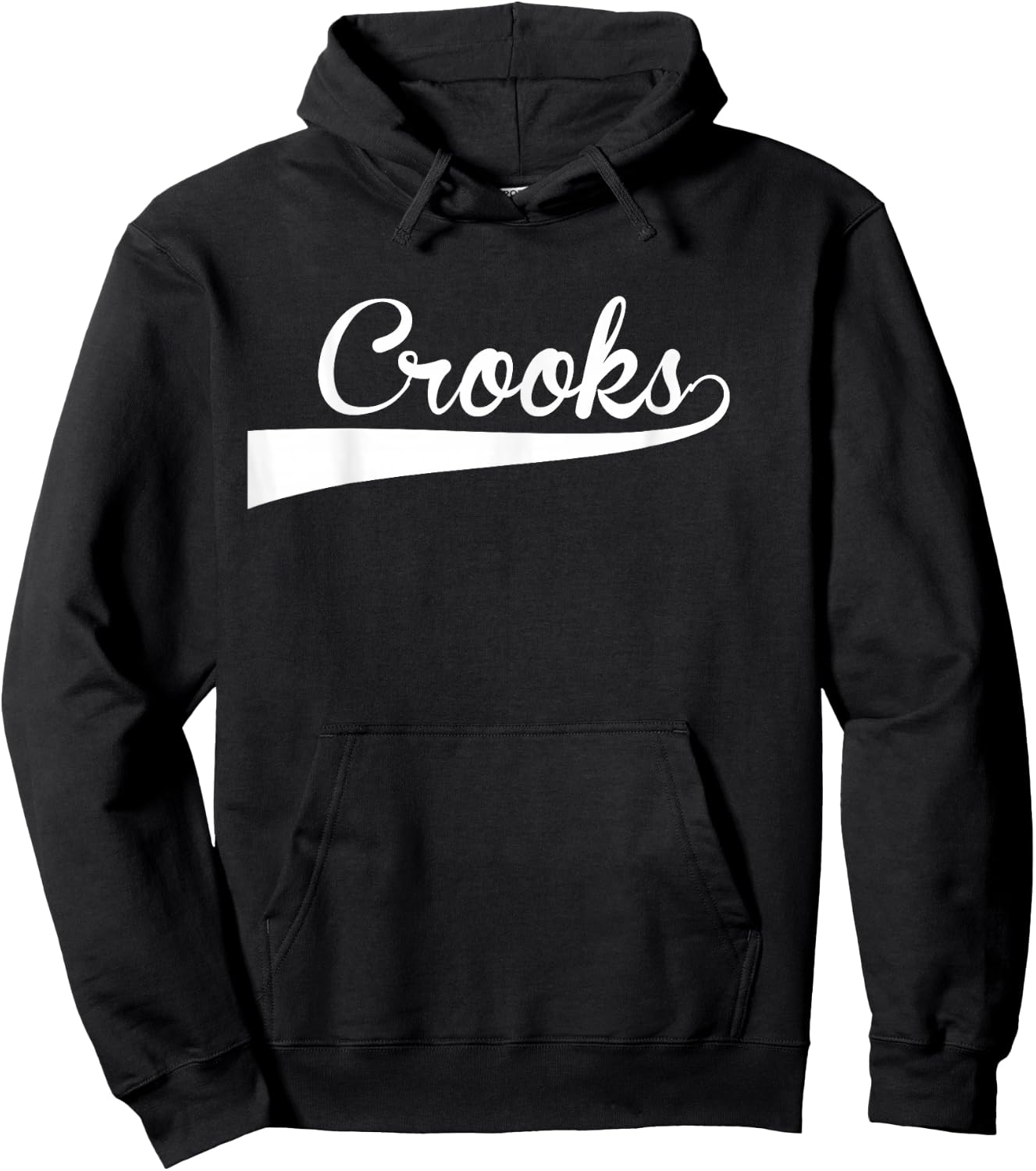 CROOKS Baseball Vintage Retro Font Hoodie - Hoodie | Black