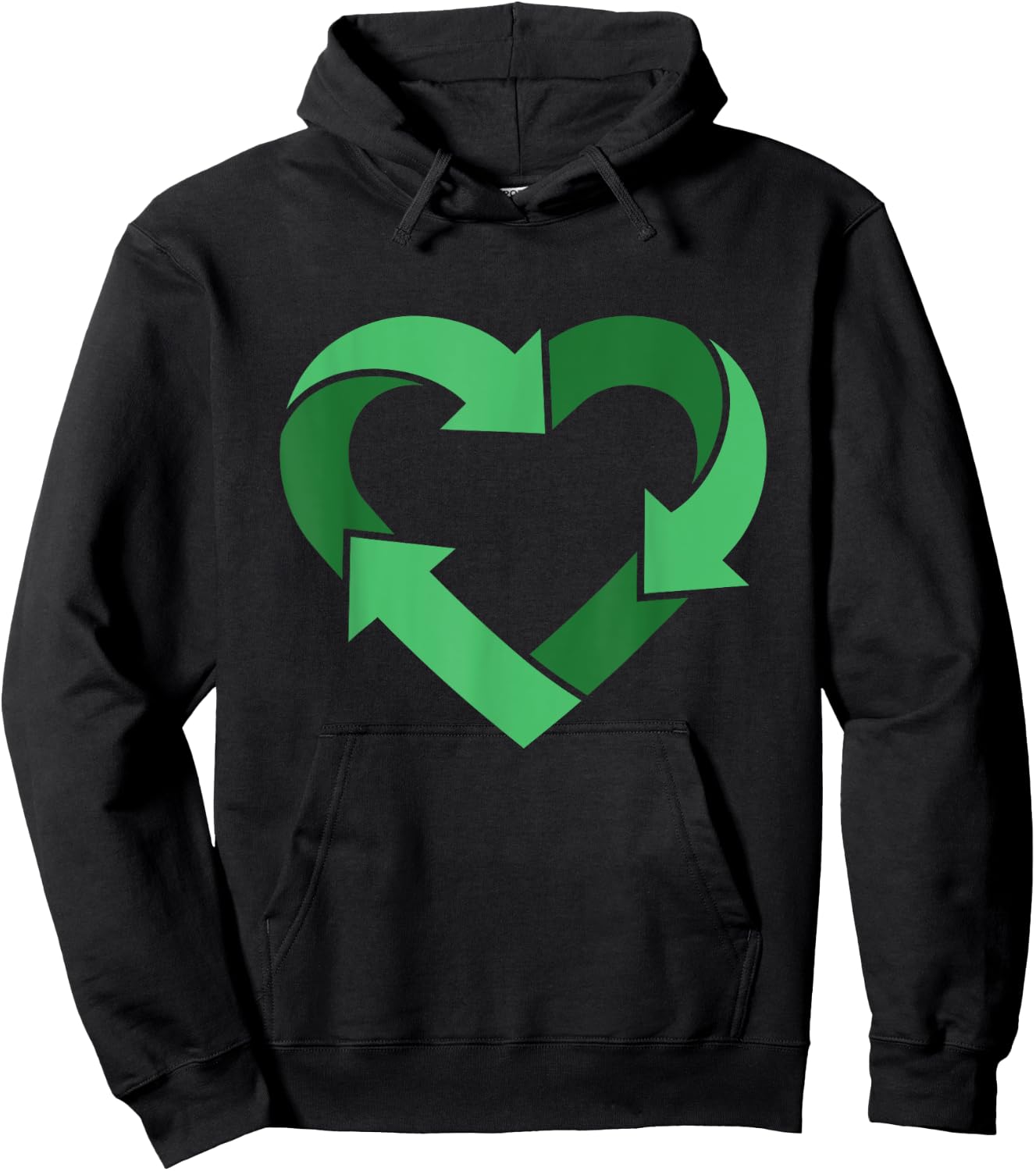 Vintage Recycle Logo Heart Shaped Earth Day Nature Planet Hoodie - Hoodie | Black
