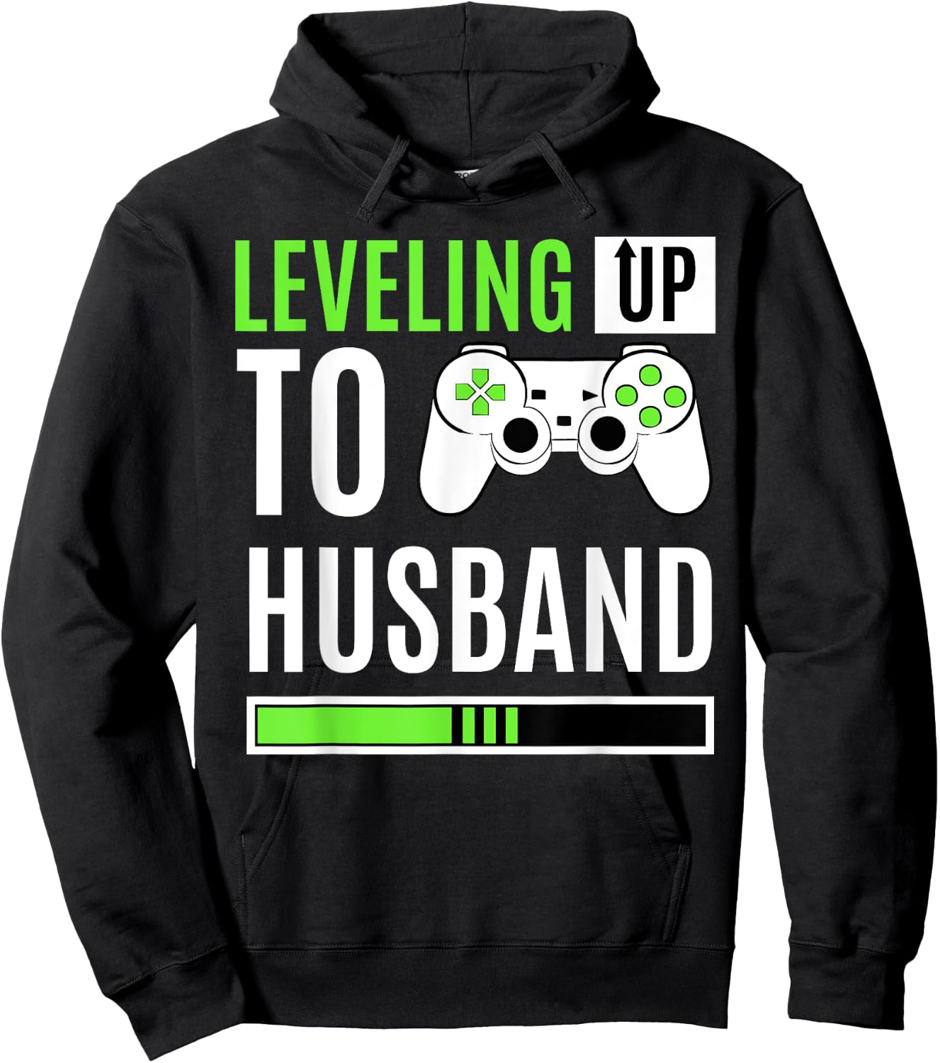 Leveling Up To Husband Gaming Gender Reveal Announcement Hoodie - Hoodie | Black