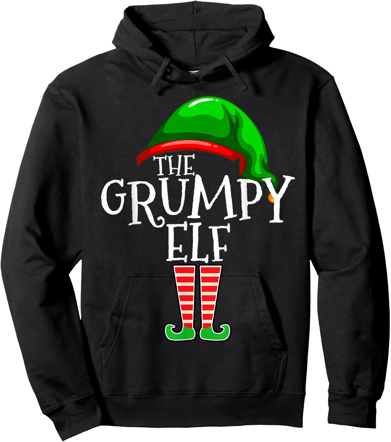 The Grumpy Elf Family Matching Group Christmas Hoodie - Hoodie | Black