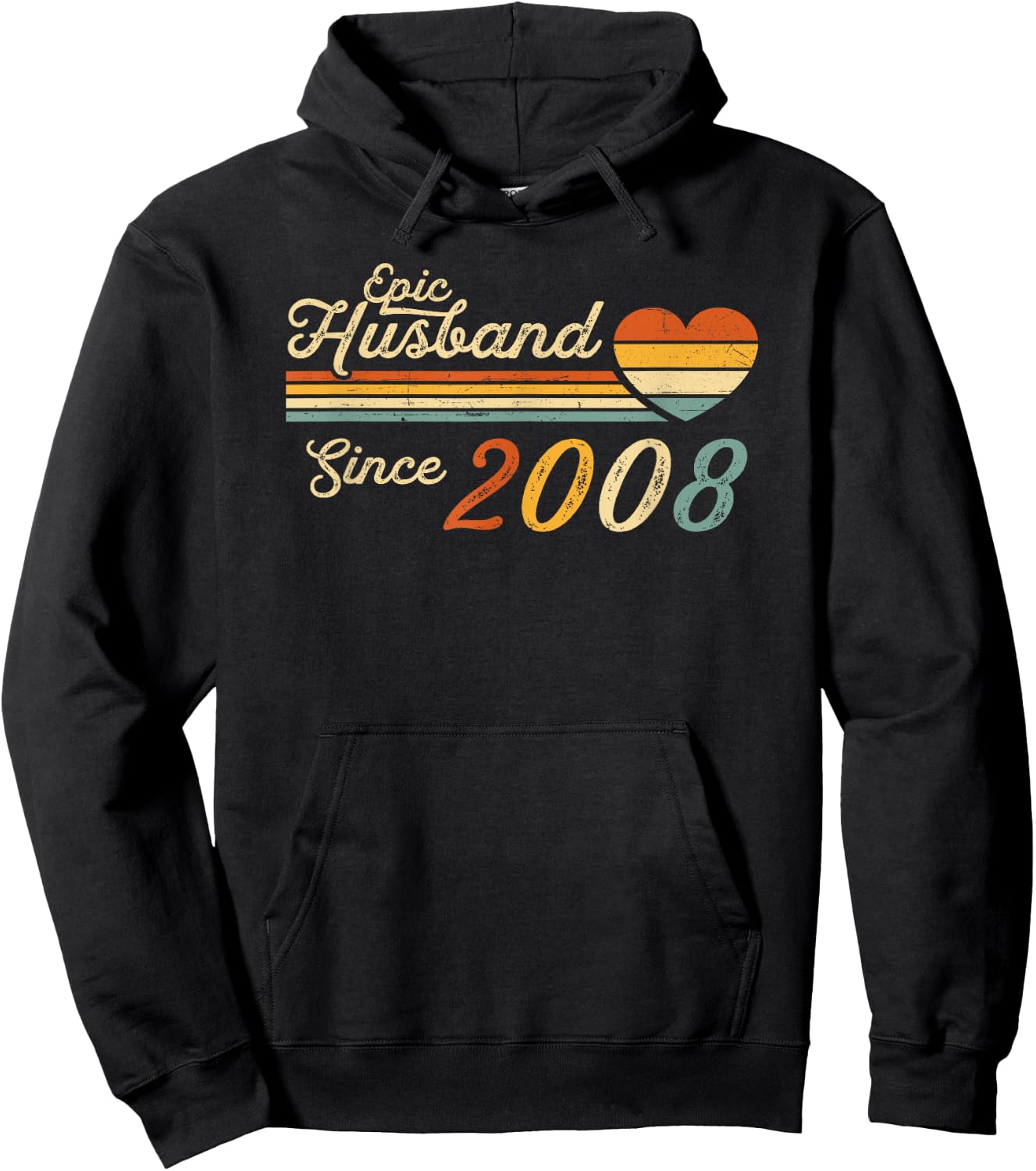 17th wedding anniversary - Epic Husband Since 2008 17 years Hoodie - Hoodie | Black