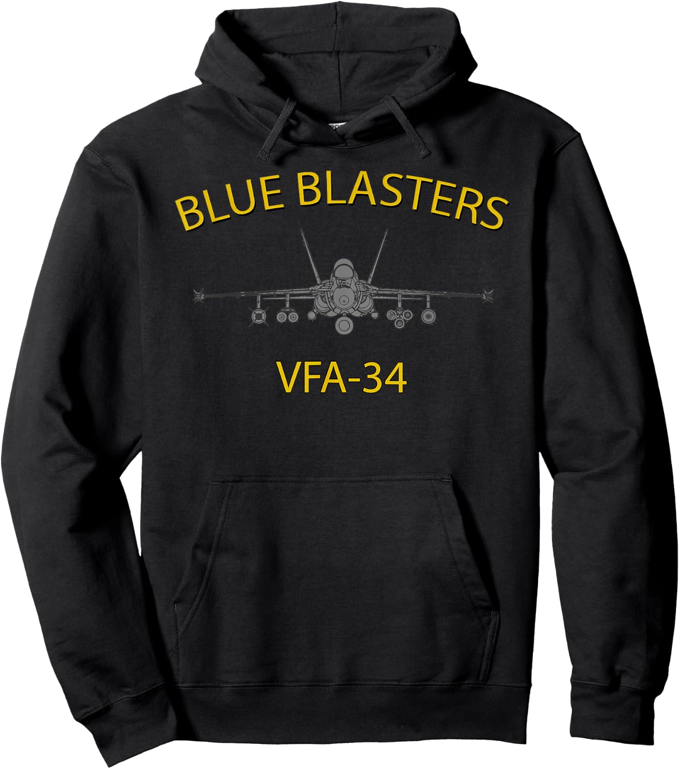 VFA-34 "Blue Blasters" Squadron F-18 Super Hornet Hoodie - Hoodie | Black