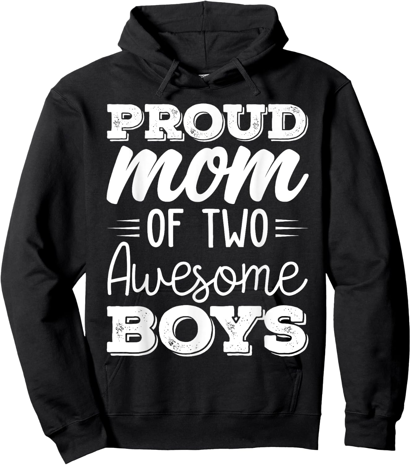 Women Two Mom of 2 Boys Mother's Day Hoodie - Hoodie | Black