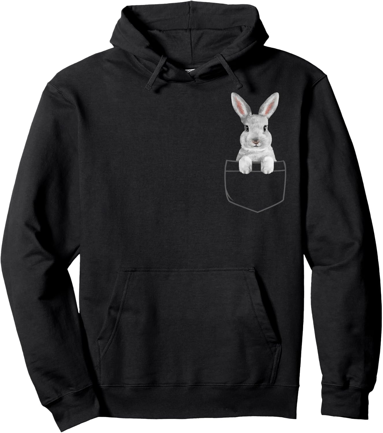 Bunny in a Pocket Girls Funny Easter Bunny Hoodie - Hoodie | Black