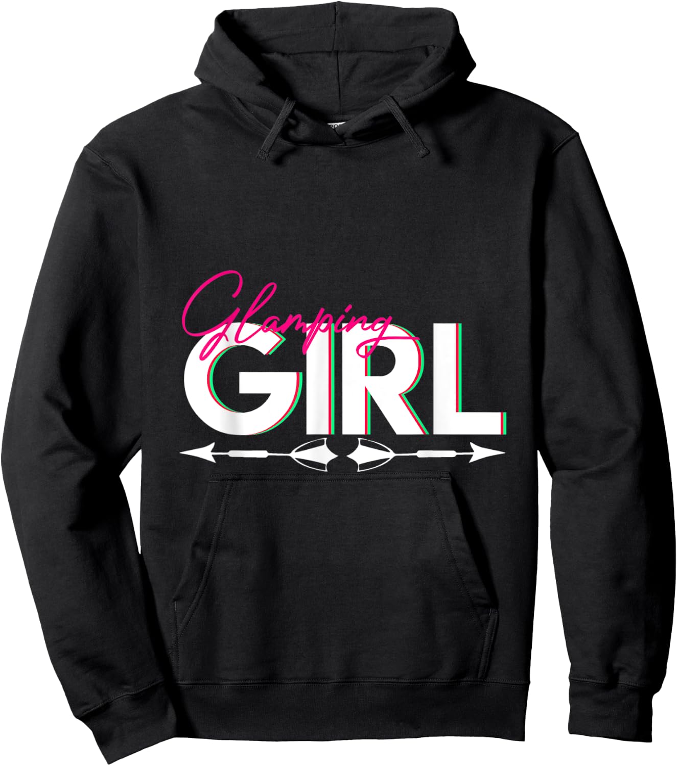 Camper Glamping Women Girls Kids Glamorous Camping Hoodie - Hoodie | Black