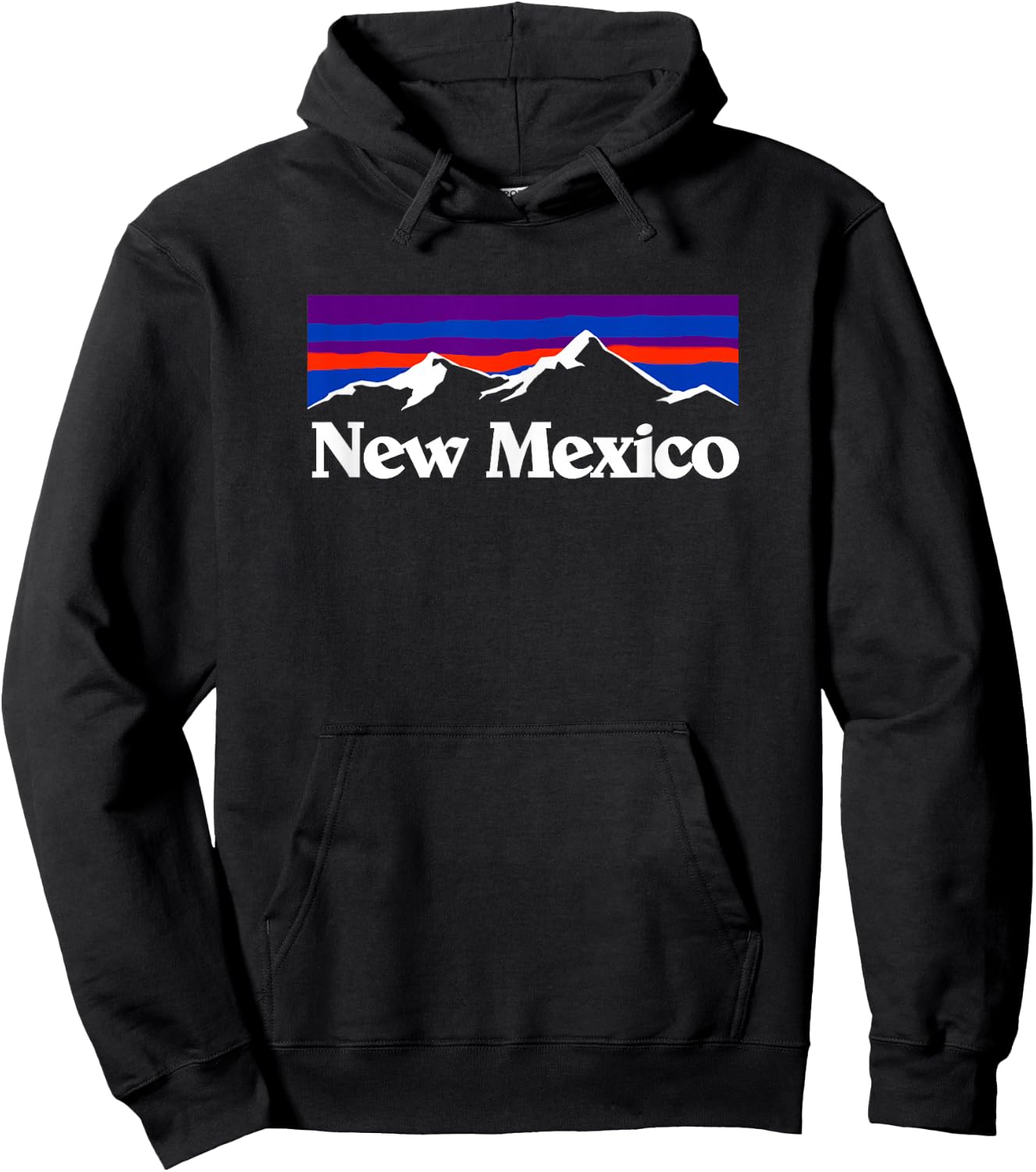 New Mexico State Retro Vintage Outdoors & NM Mountains Hoodie - Hoodie | Black
