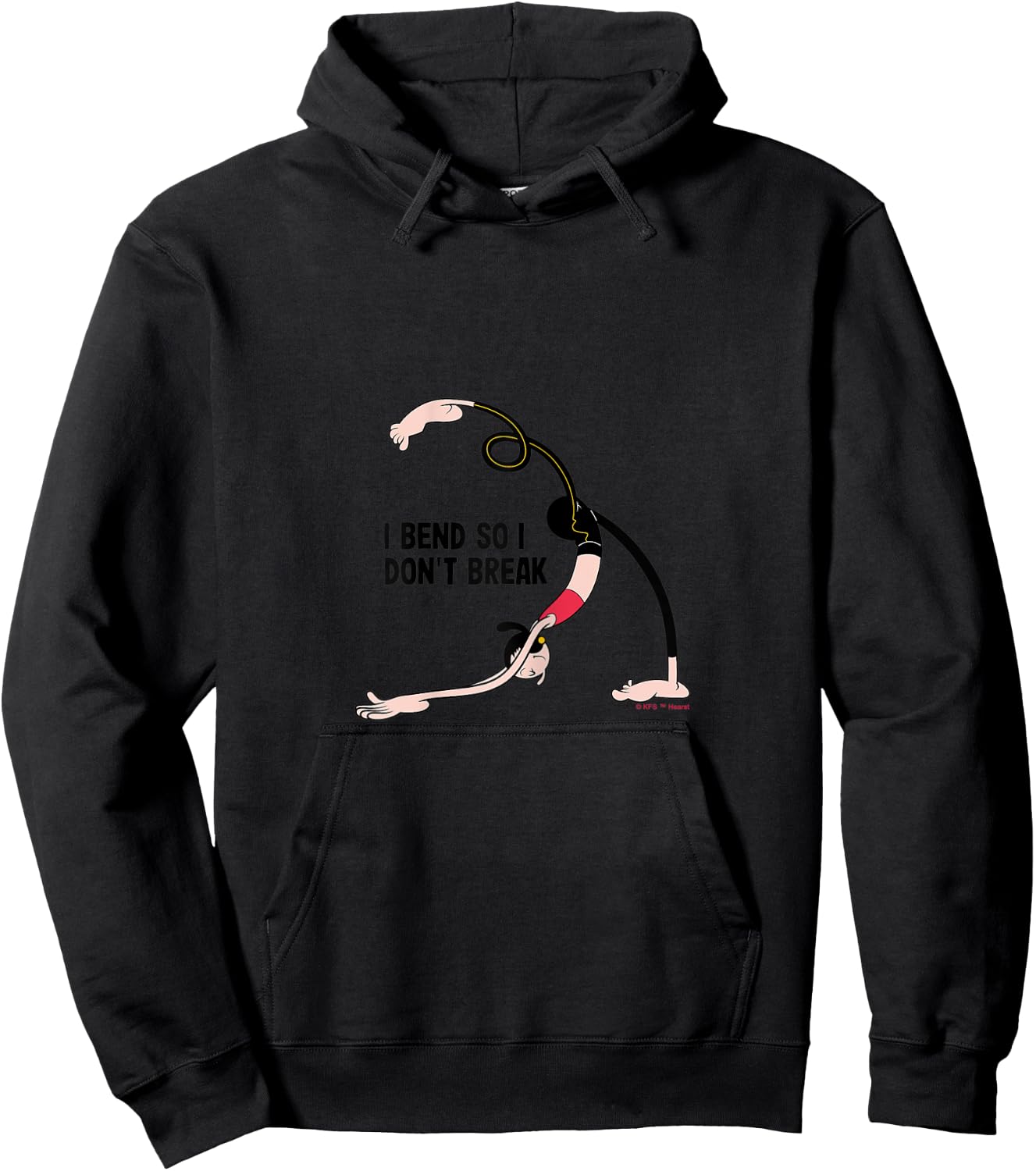 Olive Oyl "I Bend So I Don't Break" Yoga 4 Humanity Day Hoodie - Hoodie | Black
