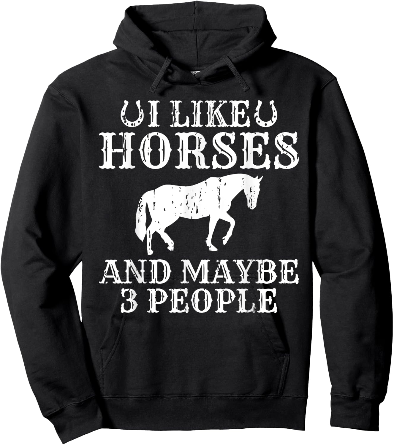 I like Horses and maybe 3 People Horse Riding Hoodie - Hoodie | Black