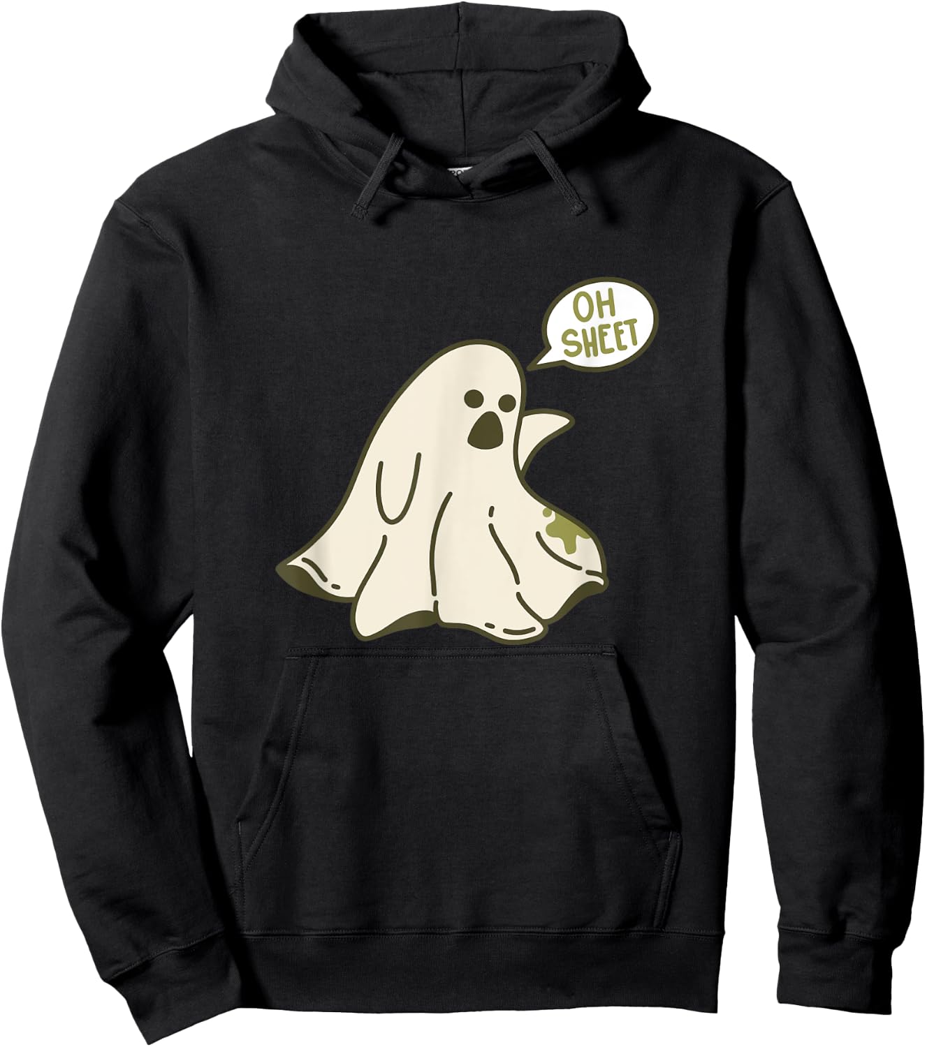 Oh Sheet, Ghost of Halloween Costume Fun Hoodie - Hoodie | Black