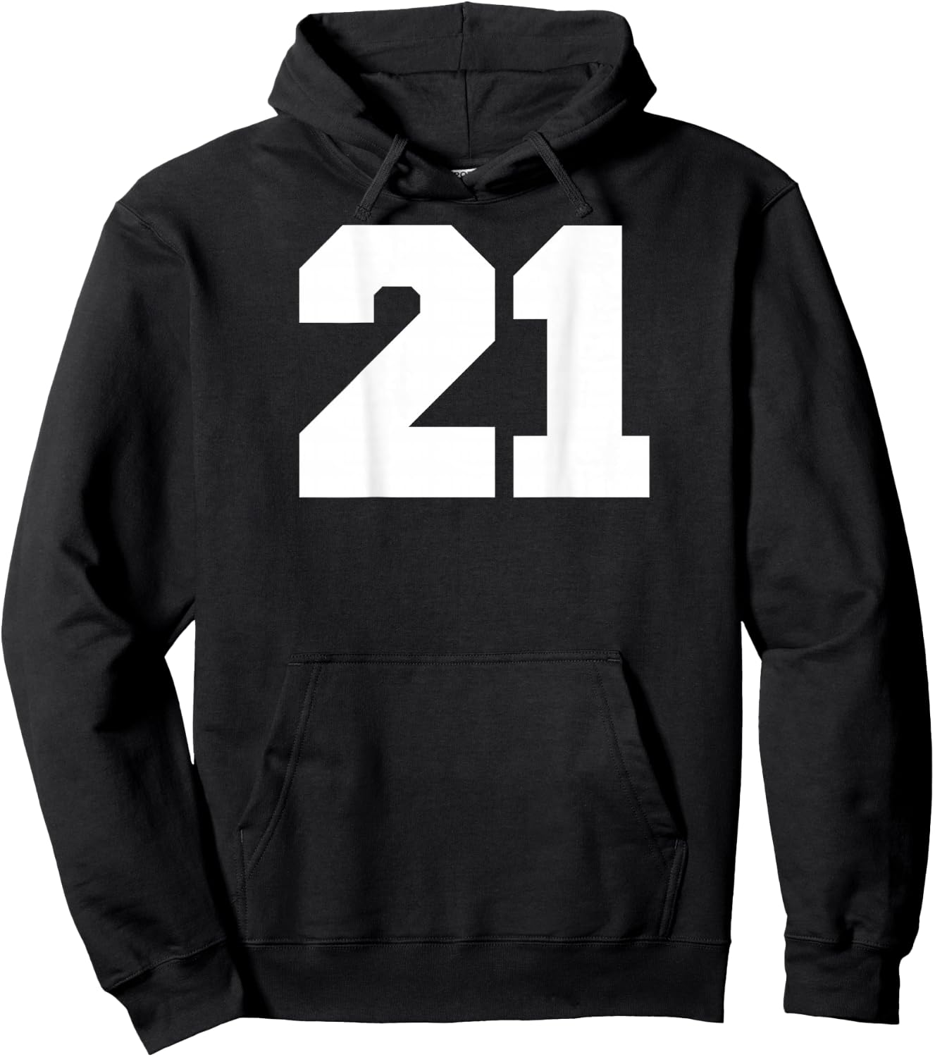 Number 21 Sports Jersey Player #21 Fan BACK PRINT Varsity Hoodie - Hoodie | Black