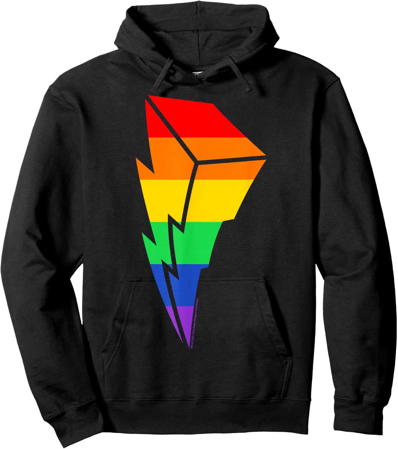 Power Rangers Pride Bolt Rainbow Hoodie - Hoodie | Black