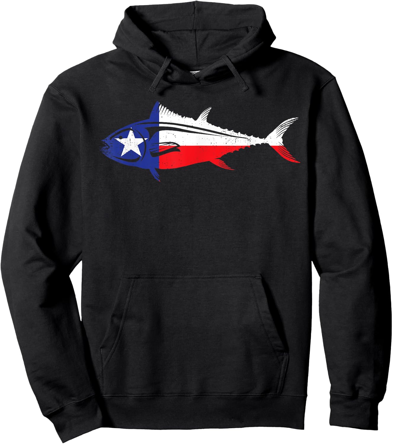 Texas Tuna Fishing Texan Tuna Fisherman Tuna Fish Texas Flag Hoodie - Hoodie | Black
