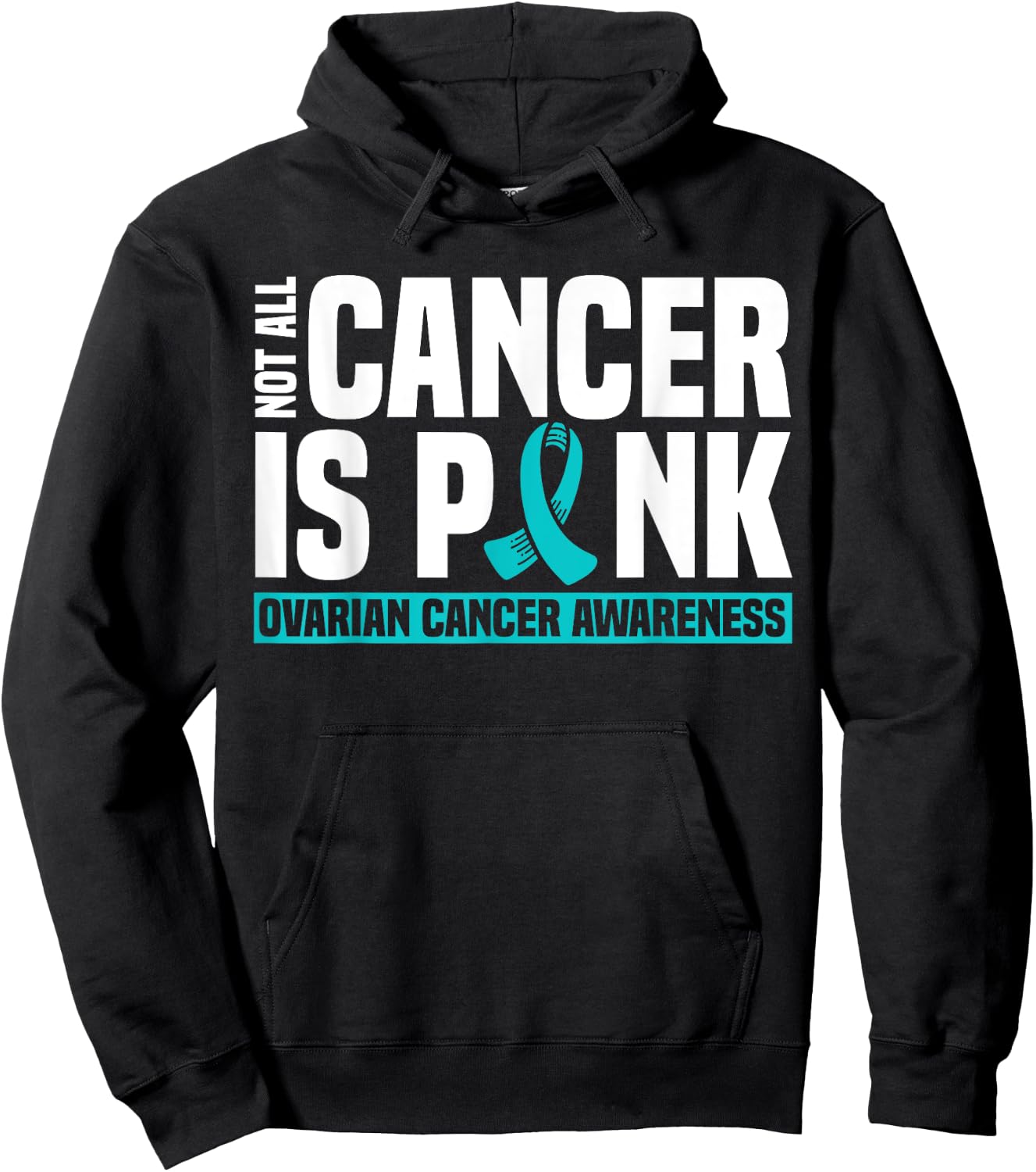 Ovarian Cancer Teal Awareness Ribbon Mother's Day Hoodie - Hoodie | Black