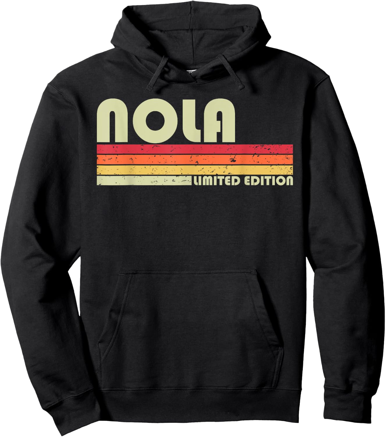 NOLA Gift Name Personalized Retro Vintage 80s 90s Birthday Hoodie - Hoodie | Black