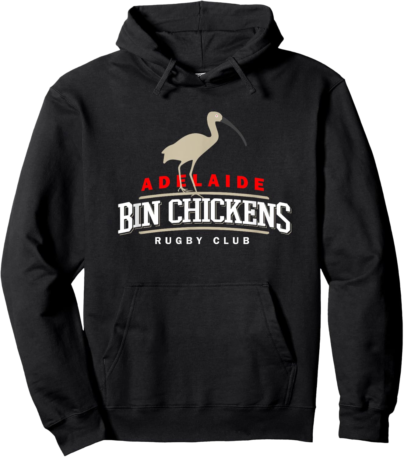 Adelaide Australia Bin Chickens Rugby Club Sports Logo Hoodie - Hoodie | Black