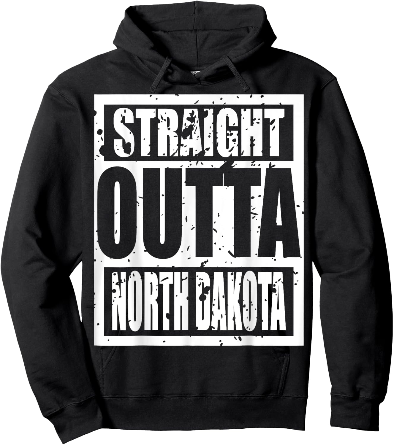 Straight Outta North Dakota 2023 Funny Hoodie - Hoodie | Black