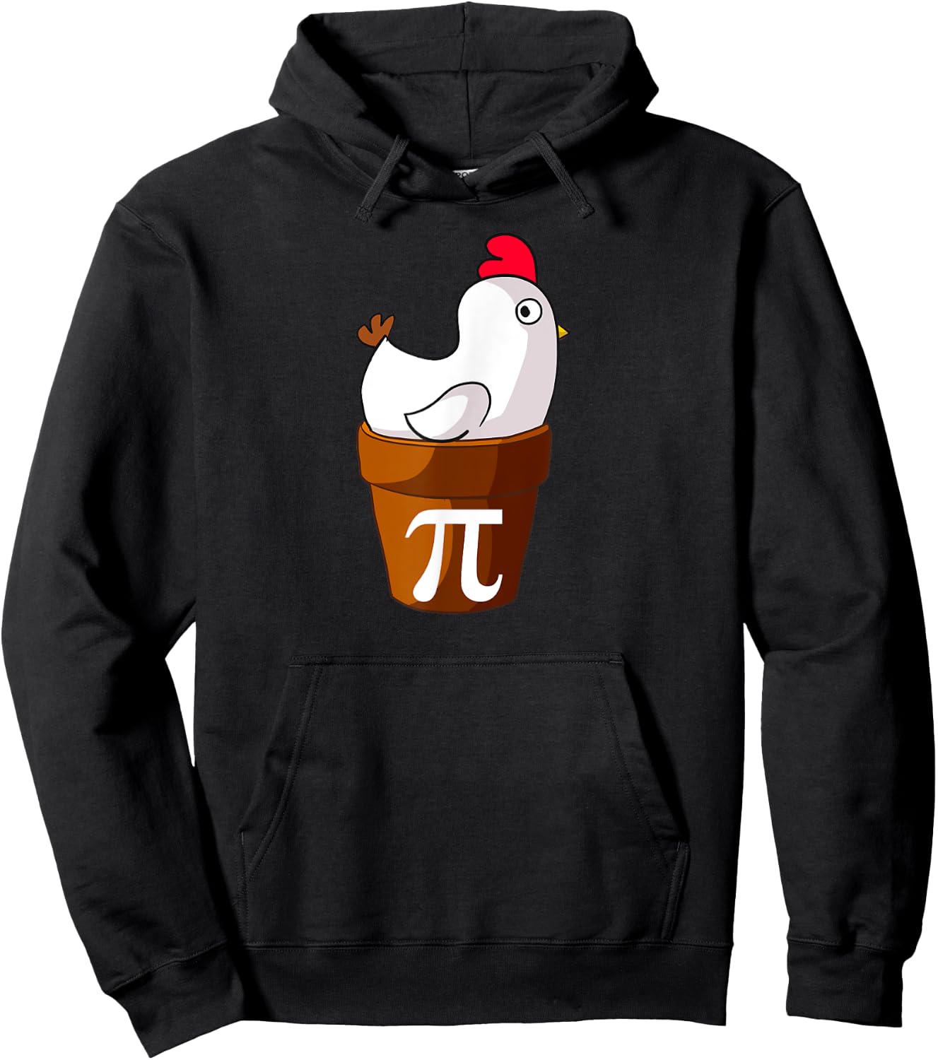 Miftees Pi Day Chicken Pot Pi Funny Cartoon Chicken Pot Pi Hoodie - Hoodie | Black