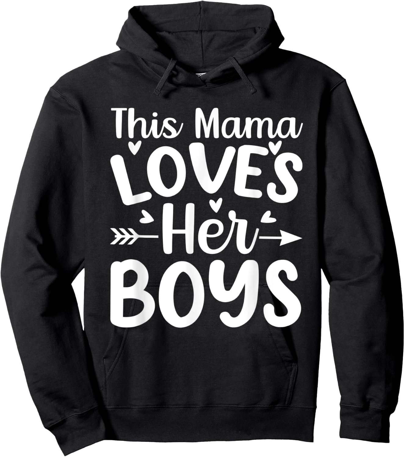 This Mama Loves Her Boys Funny Mom Saying Mothers Day Hoodie - Hoodie | Black