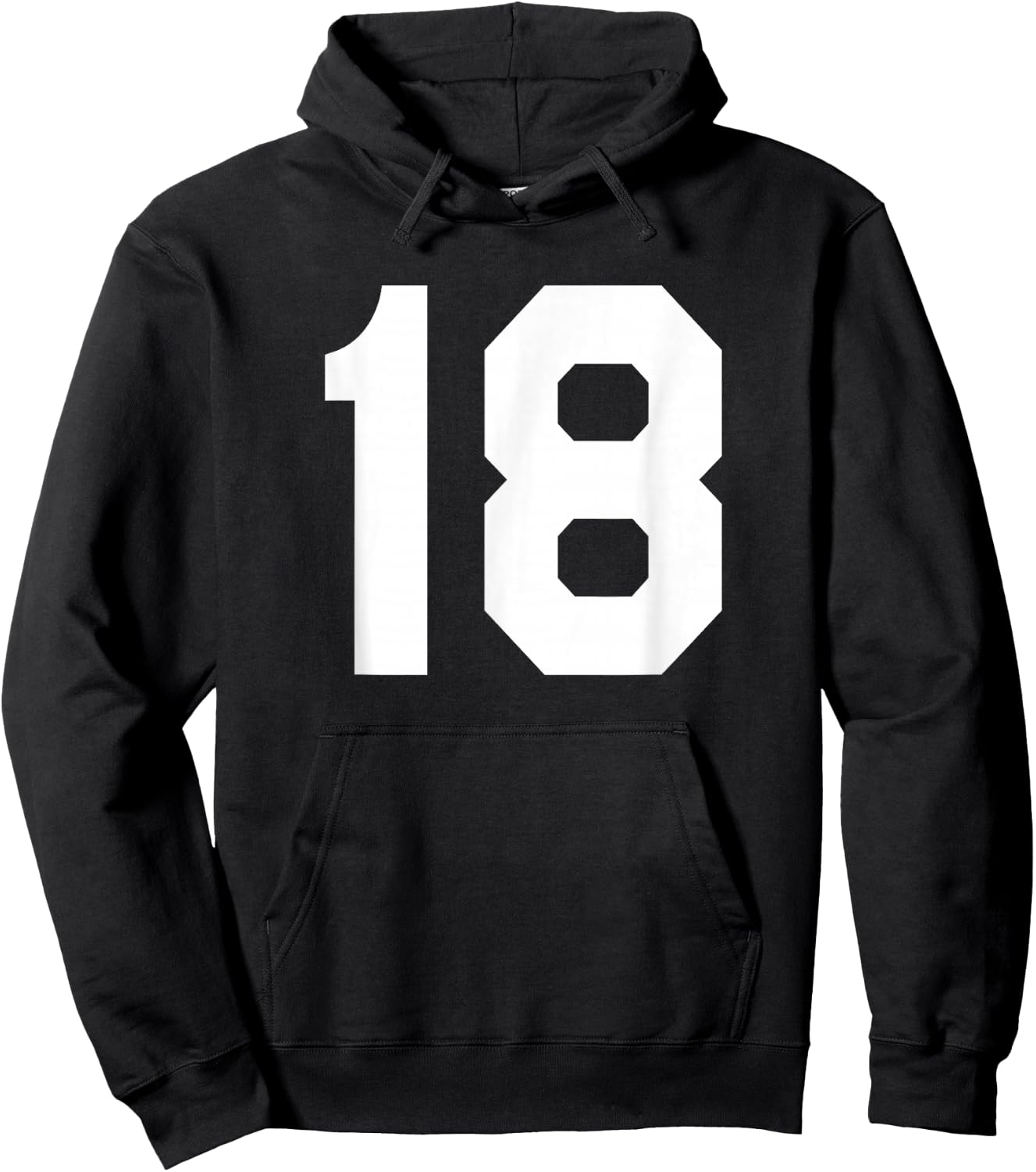 Number 18 Sports Jersey Front and Back Team Player Hoodie - Hoodie | Black
