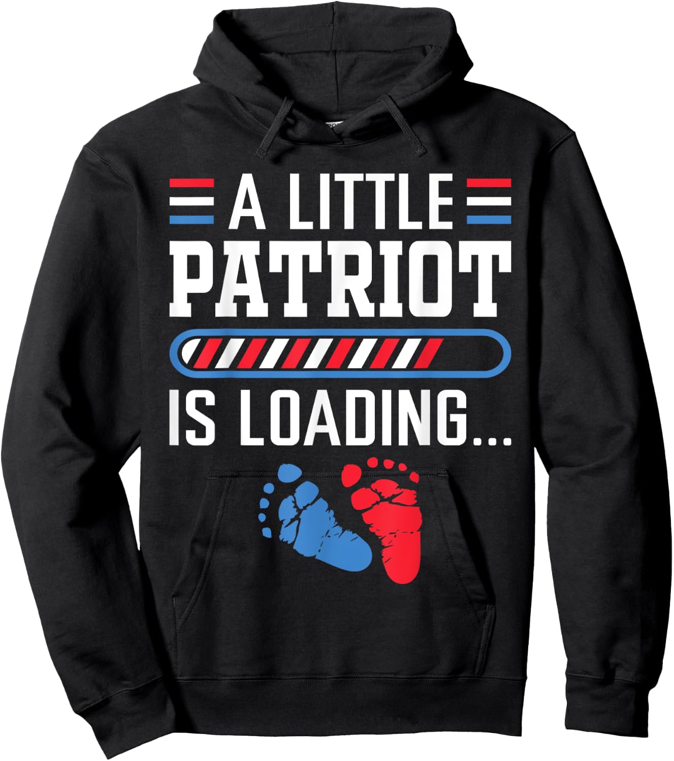 A Little Patriot Loading 4th of July Pregnancy Announcement Hoodie - Hoodie | Black