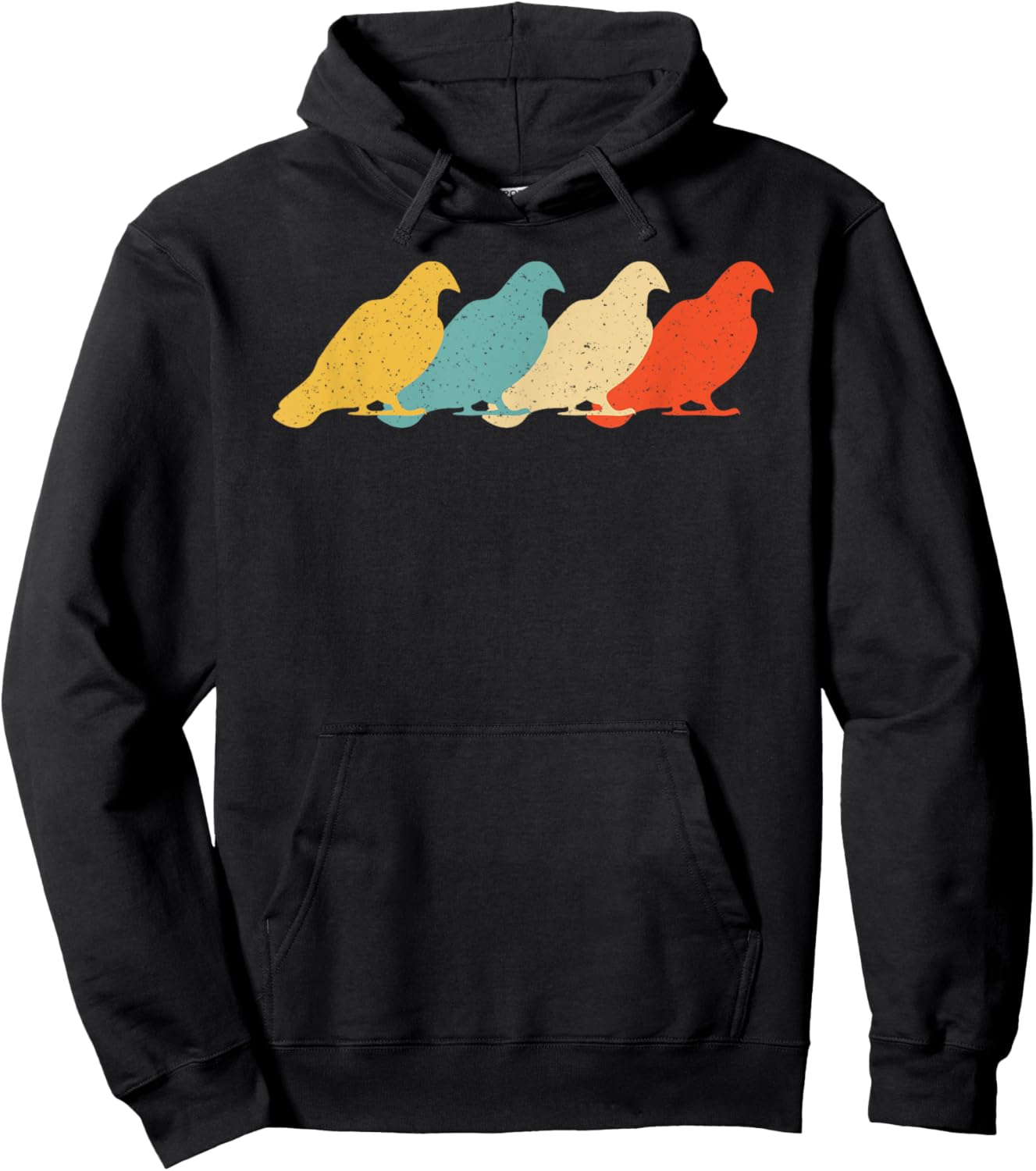 Pigeon Vintage Retro Bandtail Bird Dove Lover 60s 70s Gift Hoodie - Hoodie | Black