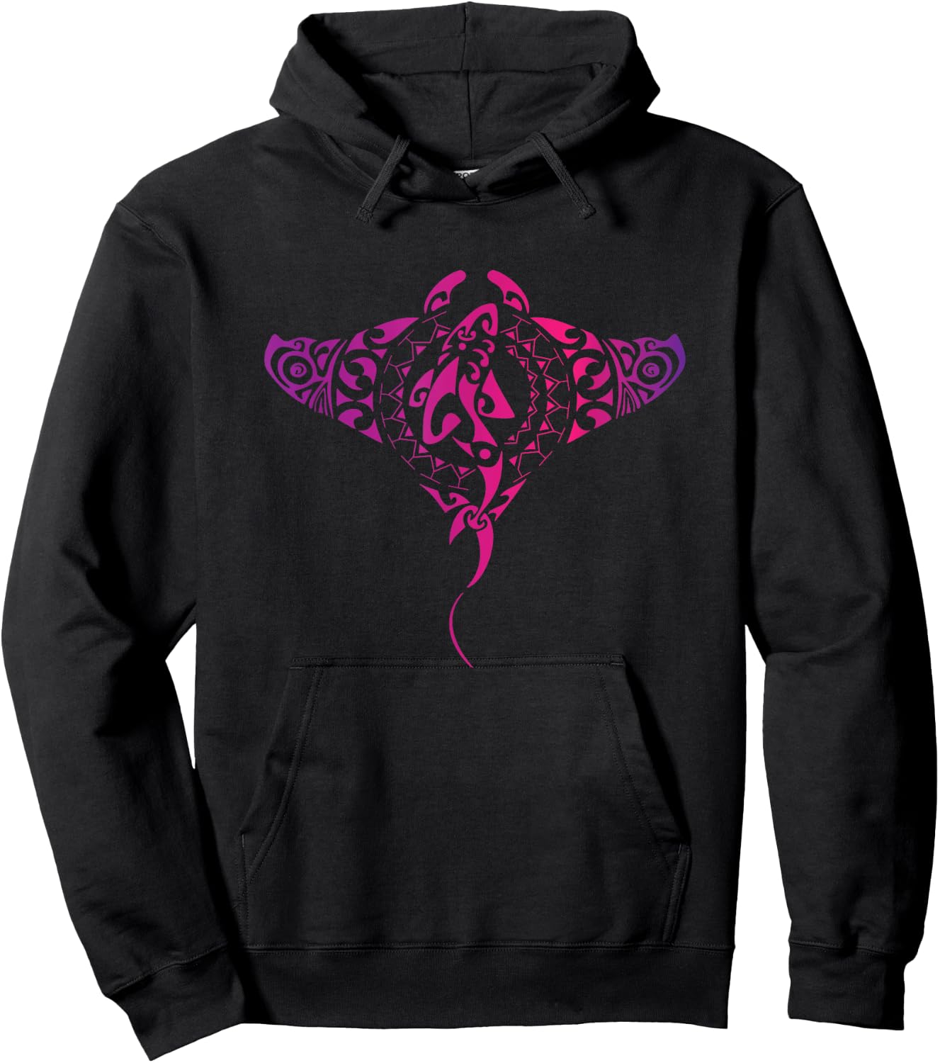 Hawaii Tribal Manta Ray Hawaiian Shirt Shark Lover Hoodie - Hoodie | Black