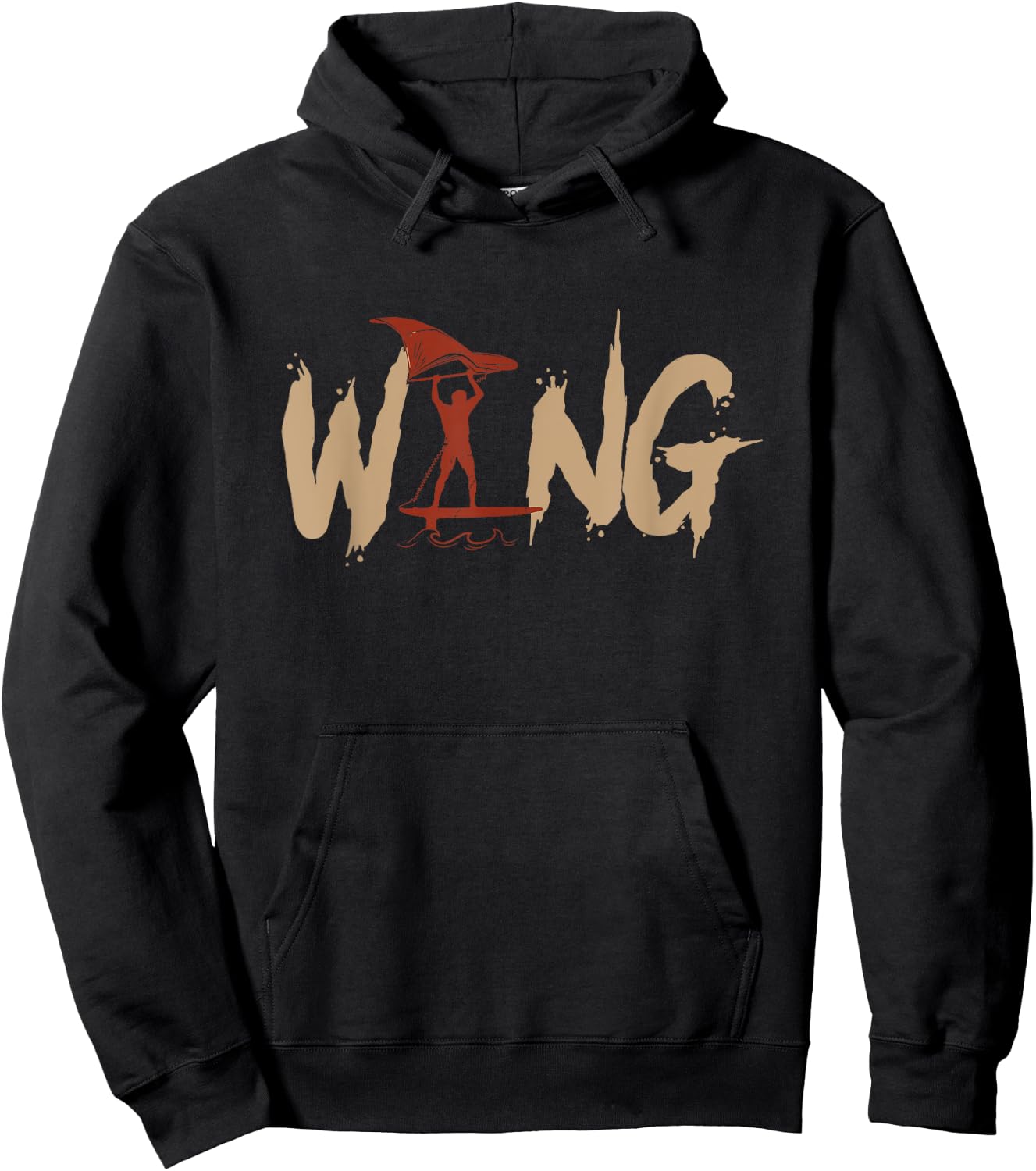 Wing Foiling Wing Surf Wing Foil Wingfoil Hoodie - Hoodie | Black