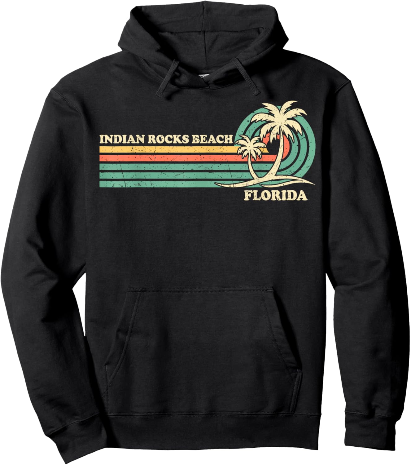 Vintage Retro Summer Vacation Florida Indian Rocks Beach Hoodie - Hoodie | Black