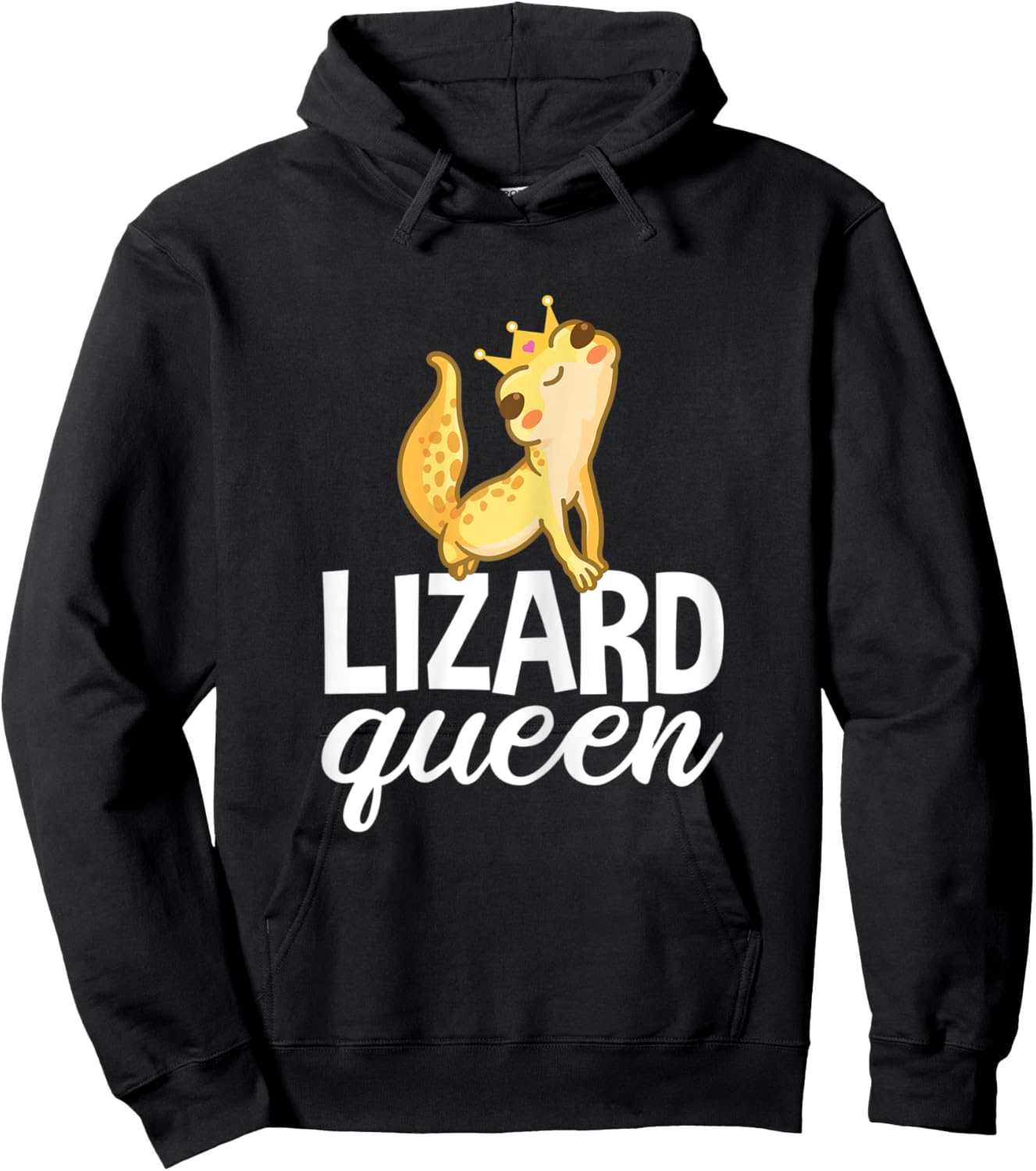 Lizard Queen Funny Cute Gecko Reptile Lover Hoodie - Hoodie | Black
